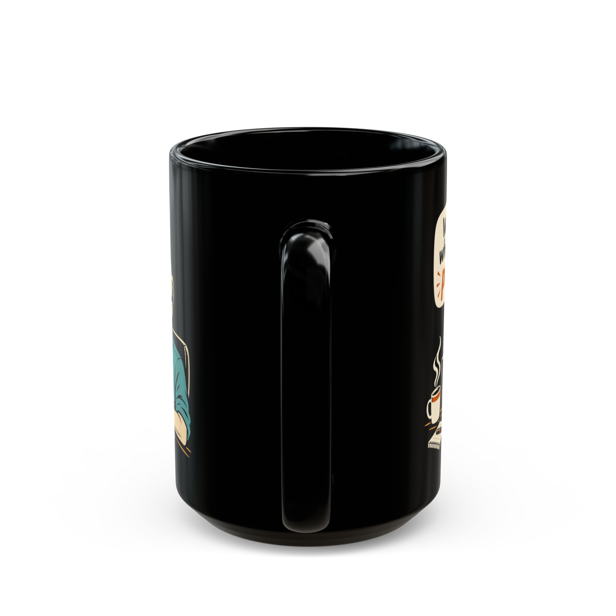 Why Think When You Can Prompt black mug, 15 oz, back view