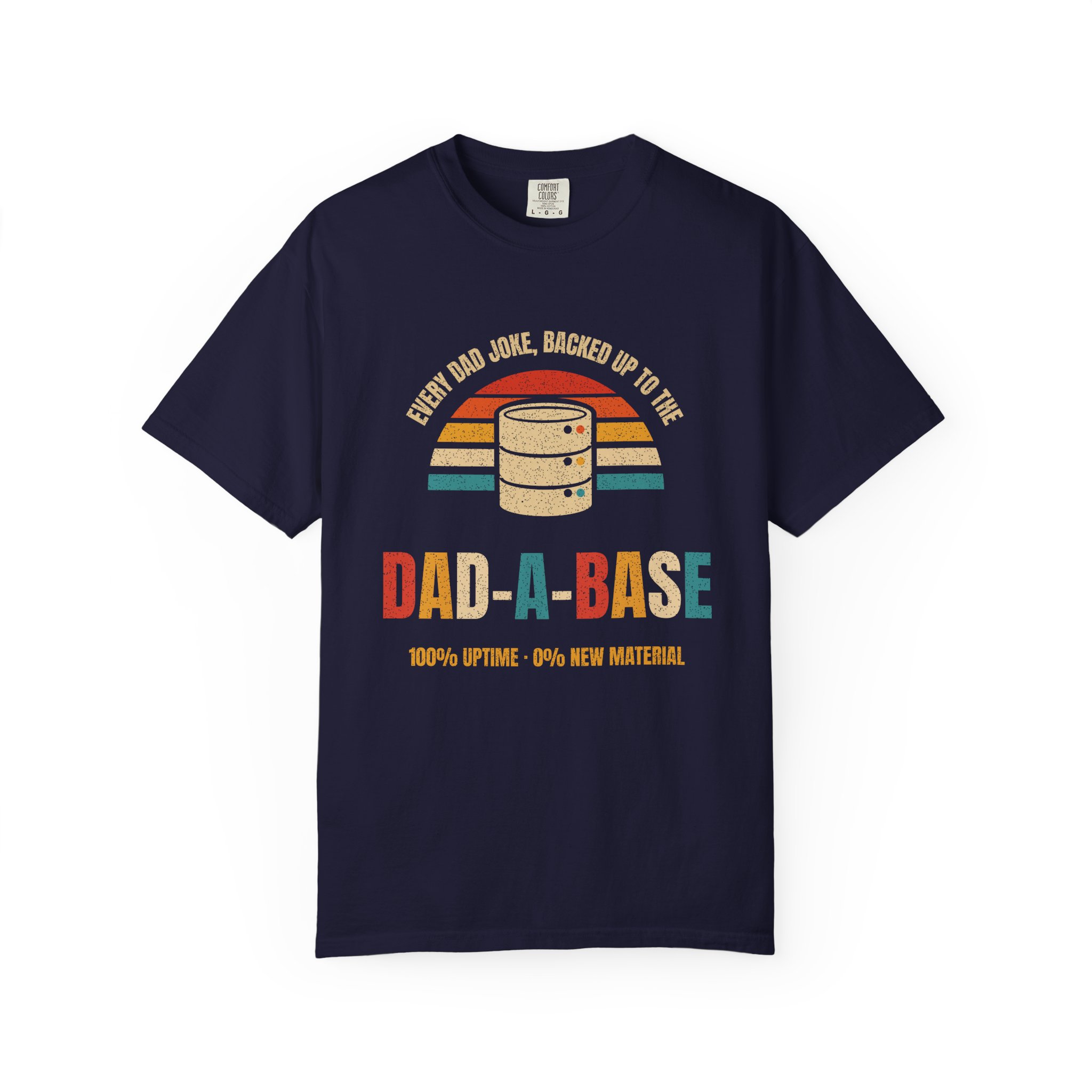 Dad-a-Base T-shirt in True Navy, front view