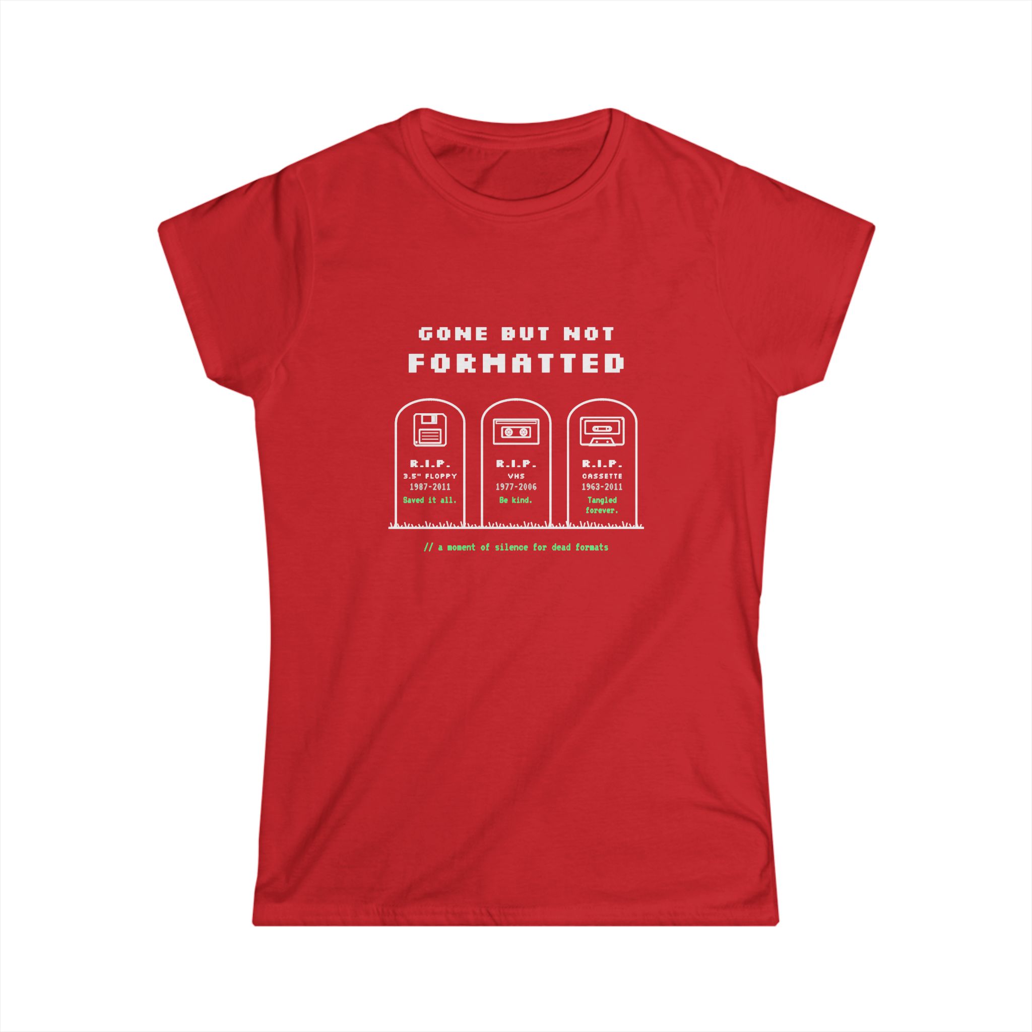 Gone But Not Formatted women's T-shirt in Red, front view