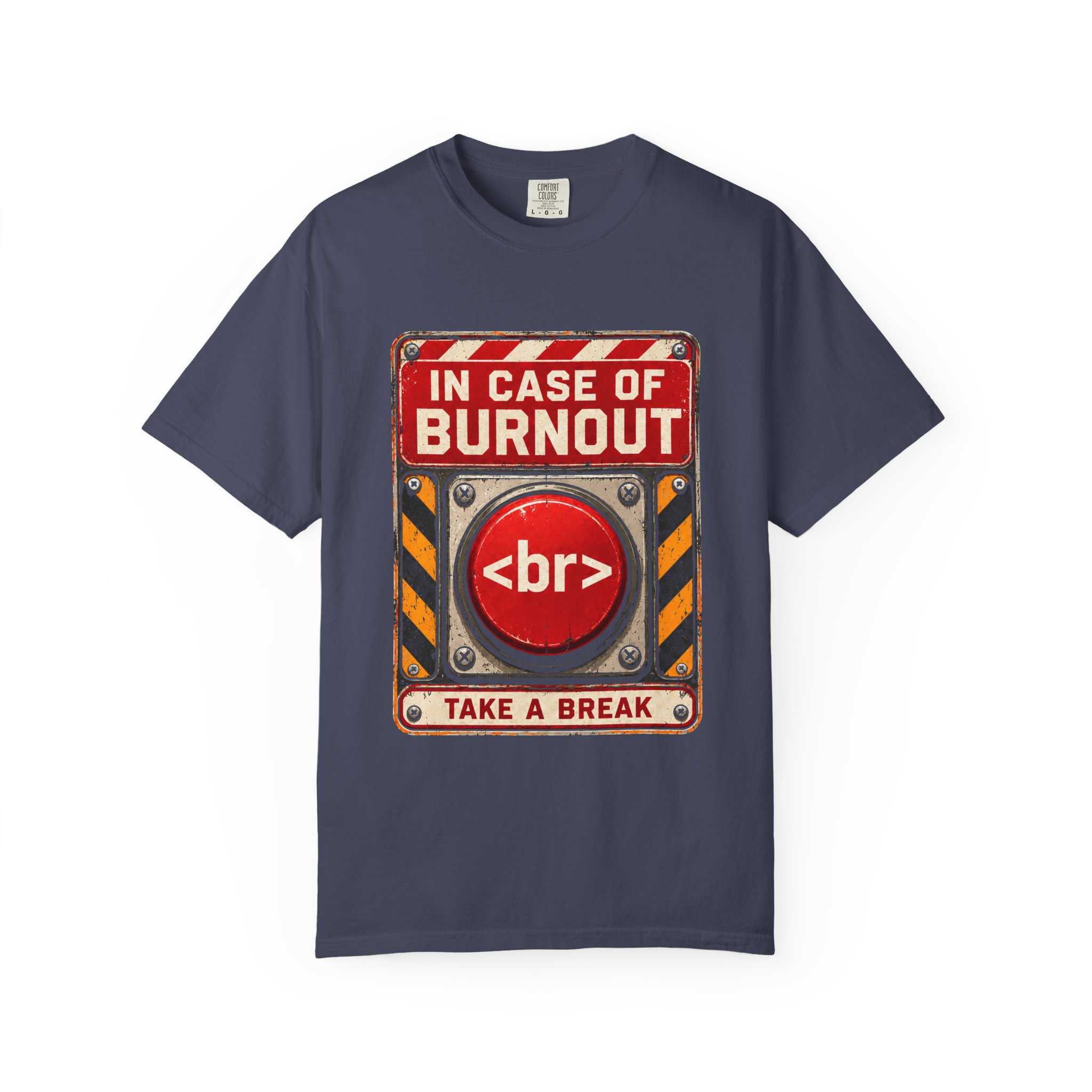 In Case of Burnout T-shirt in Denim, front view