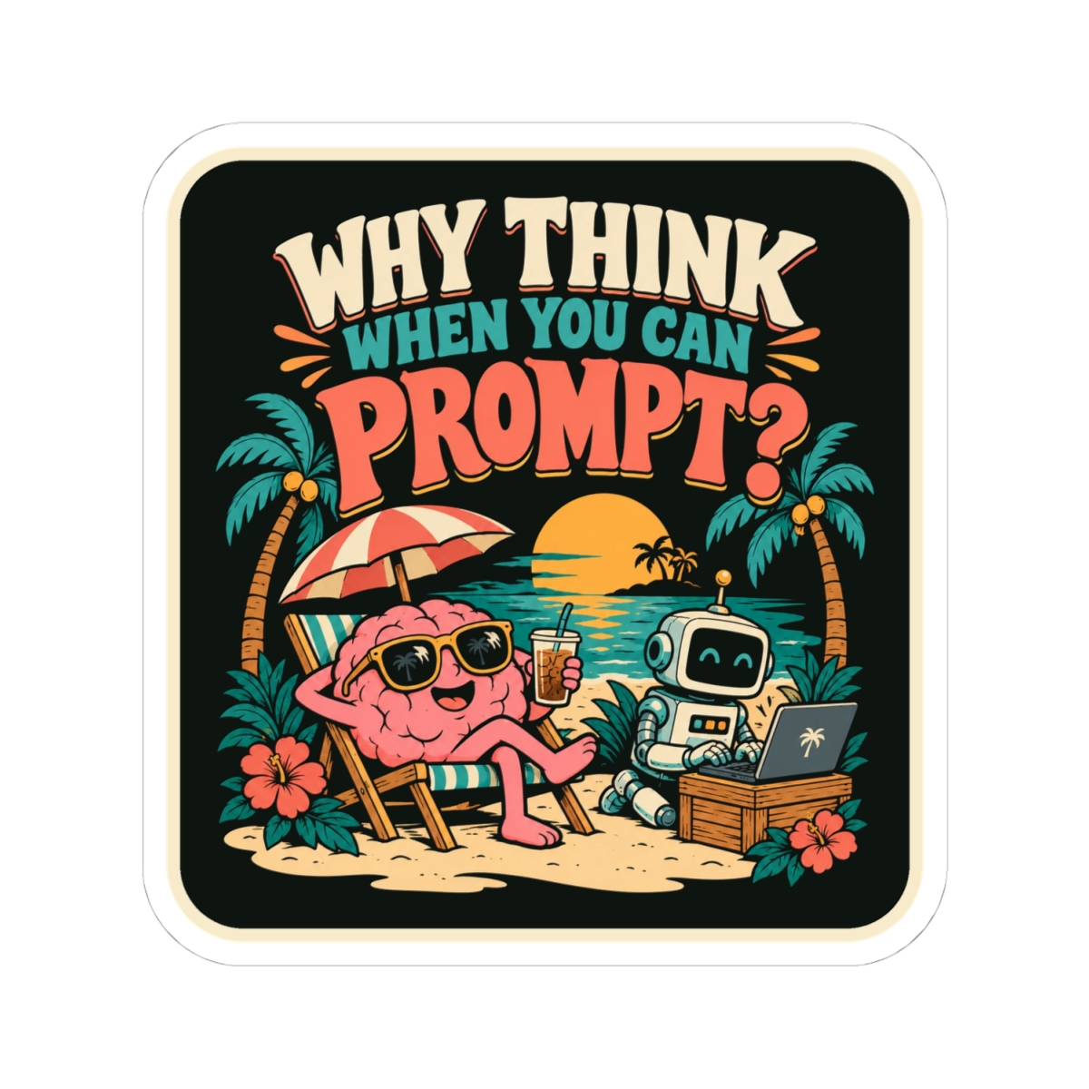Prompt Beach Brain sticker, 4 inch, front view