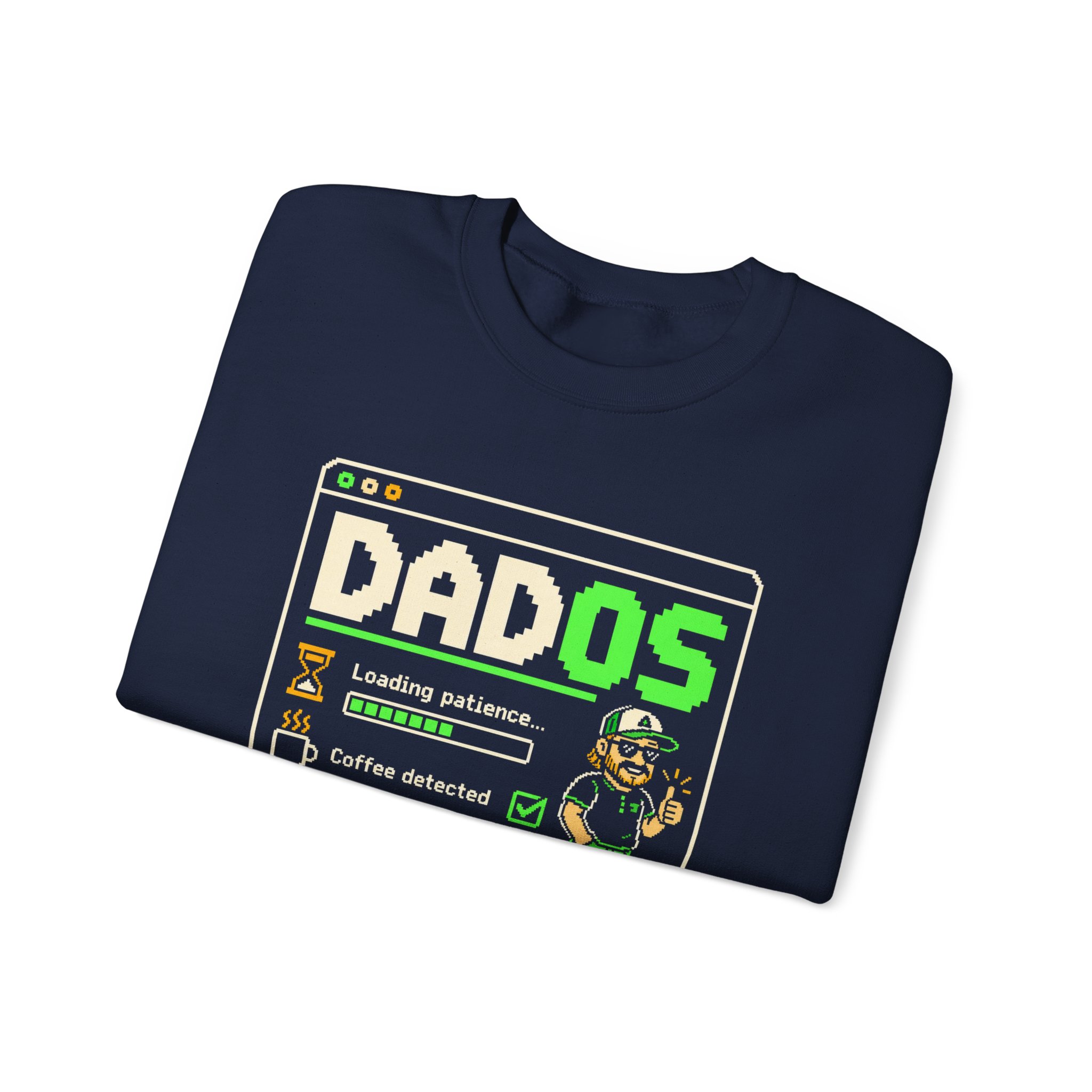 DadOS crewneck sweatshirt in Navy, folded
