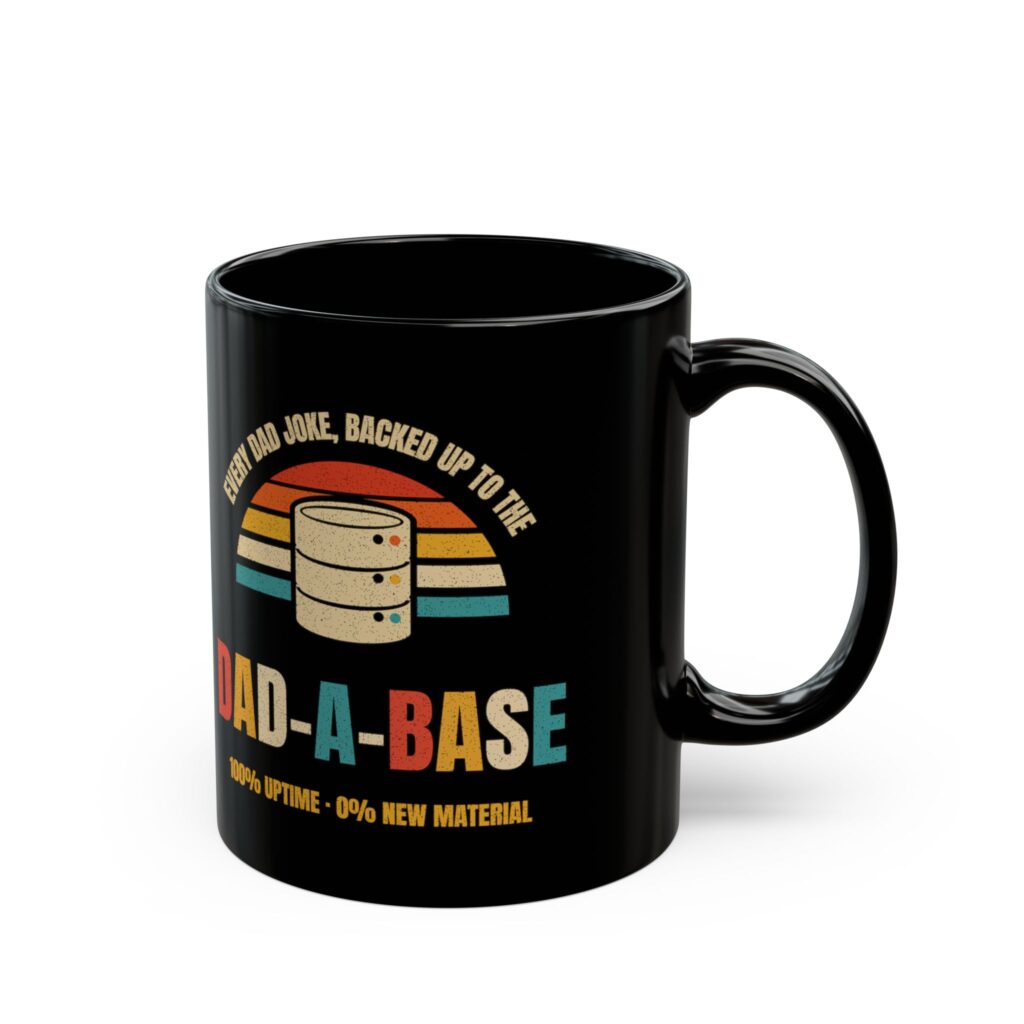 Dad-a-Base black mug, 11 oz, right side