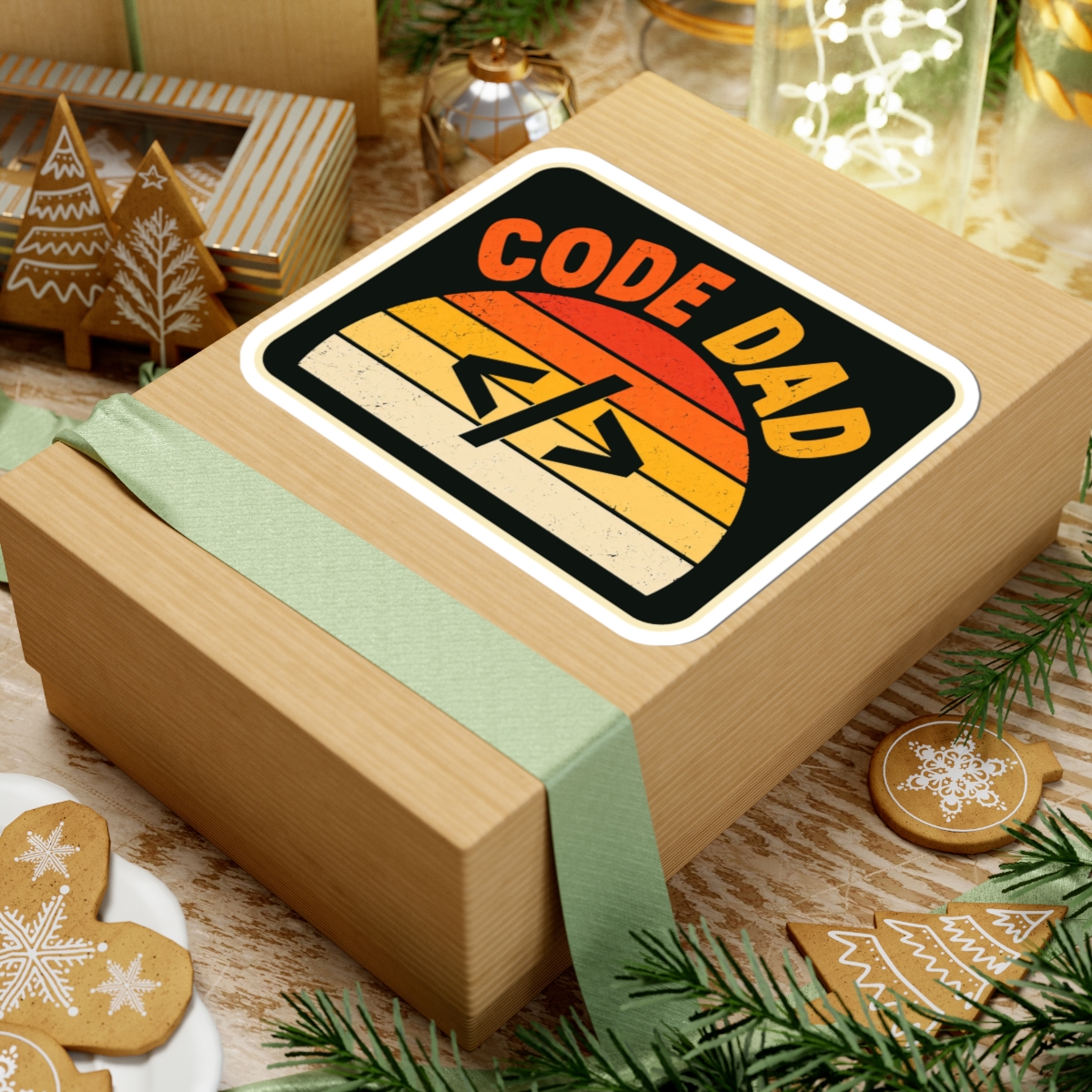 Code Dad sticker, 6 inch, lifestyle