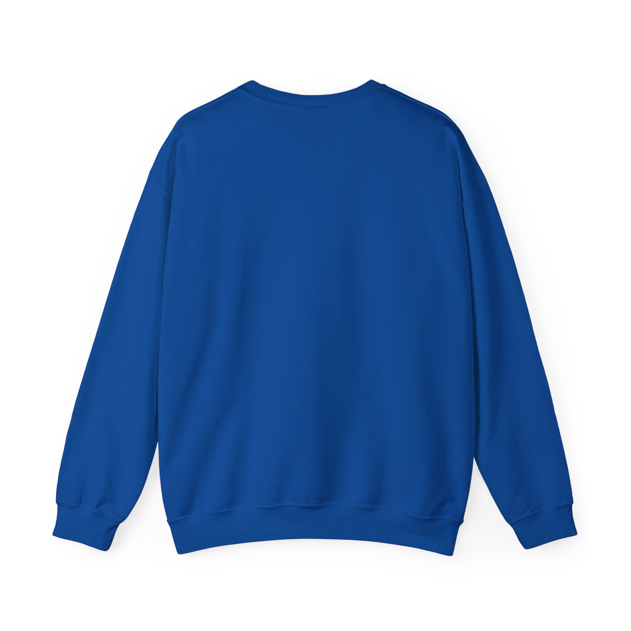The Original Save Icon crewneck sweatshirt in Royal, back view