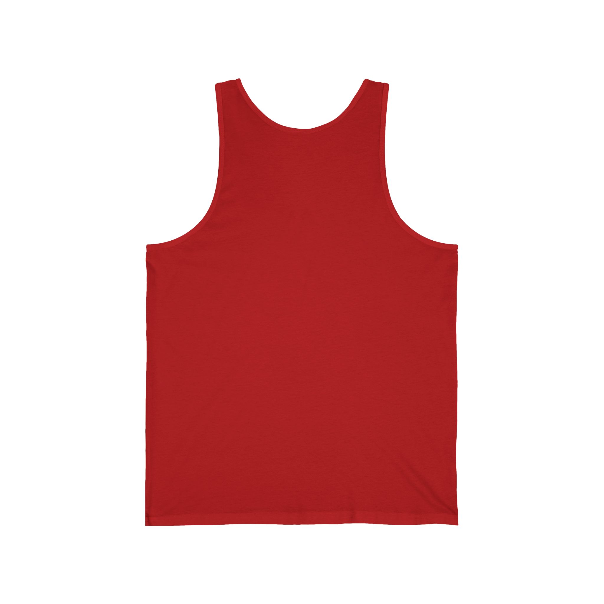 cat truth.txt unisex tank in Red, back view