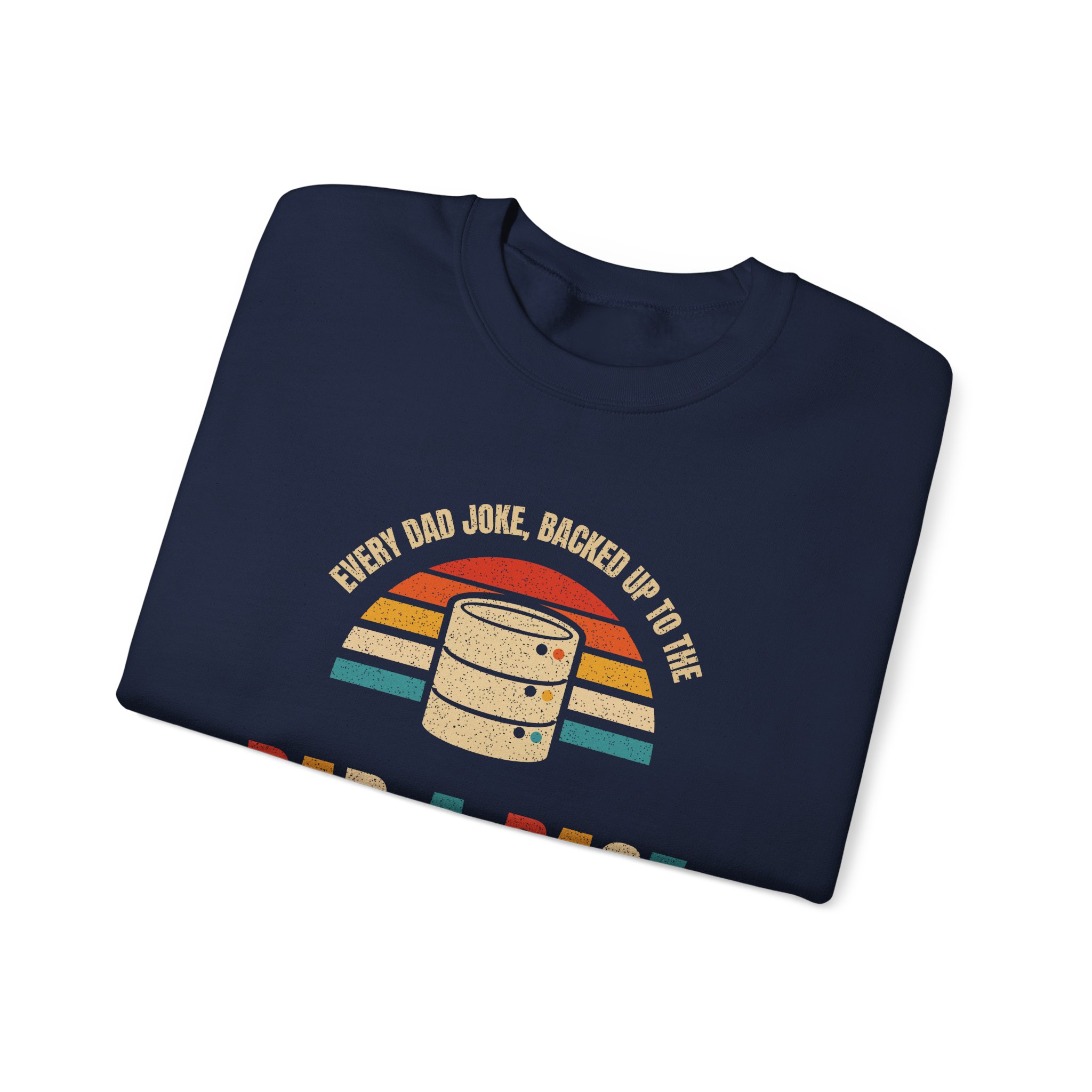 Dad-a-Base crewneck sweatshirt in Navy, folded