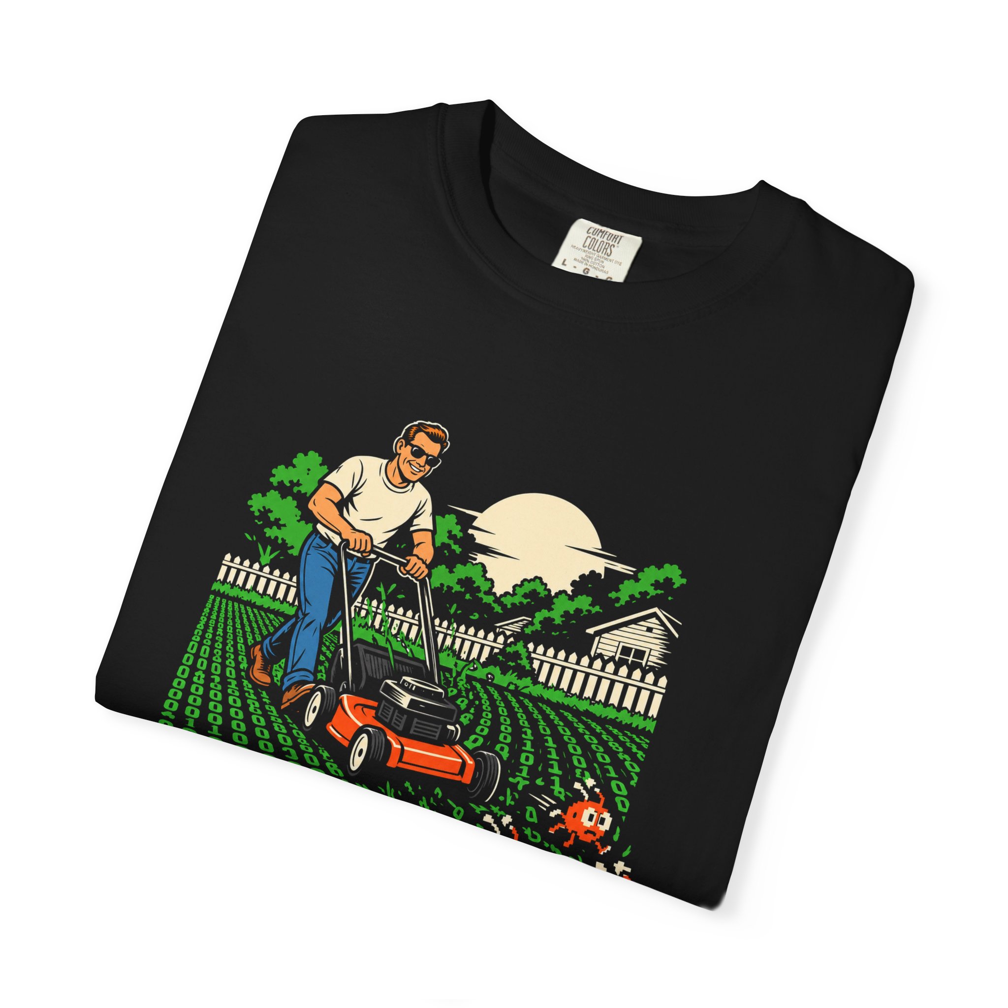Bug-Free Backyard T-shirt in Black, folded