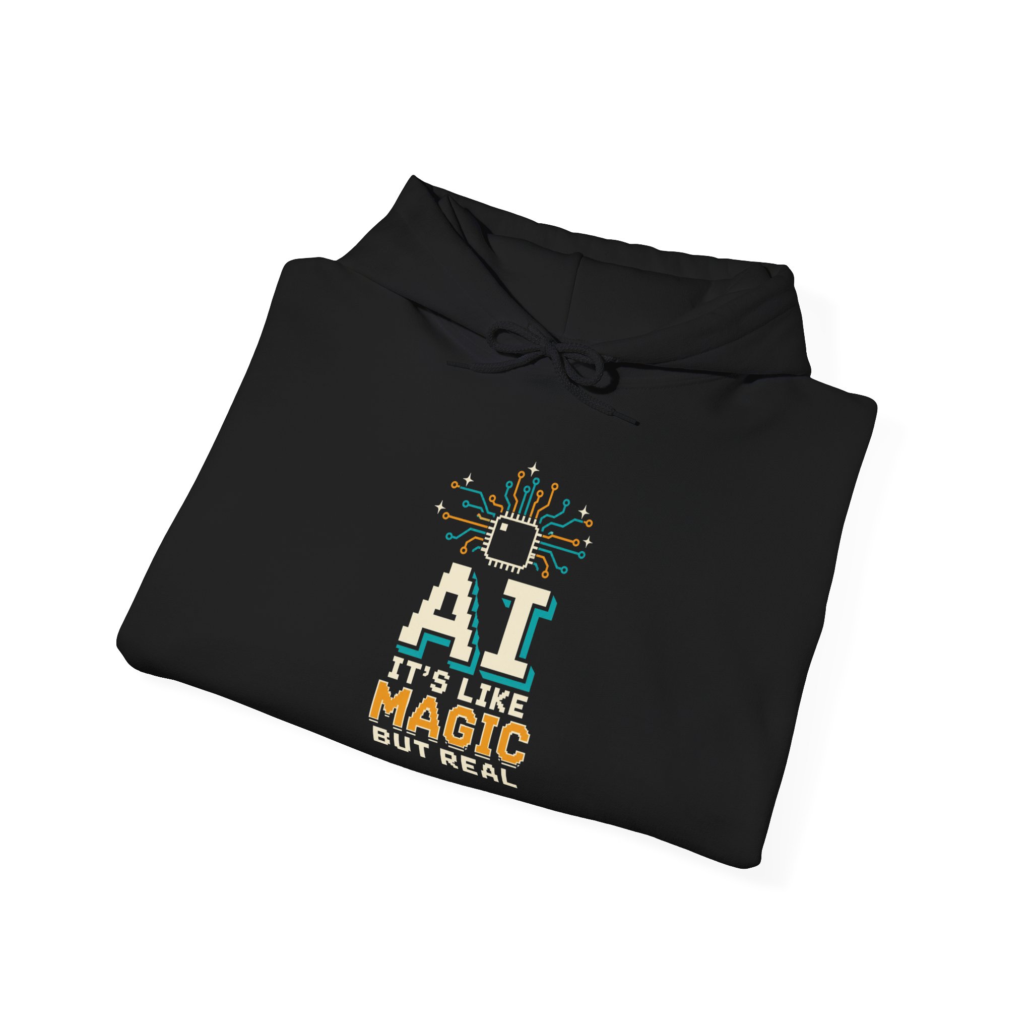AI Magic Chip hoodie in Black, folded