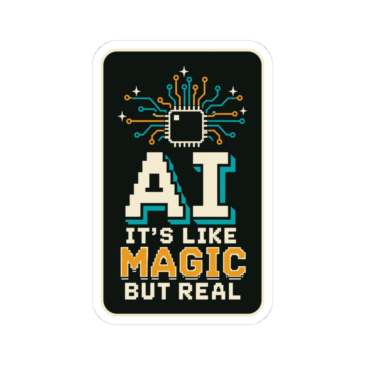 AI Magic Chip sticker, 4 inch, front view
