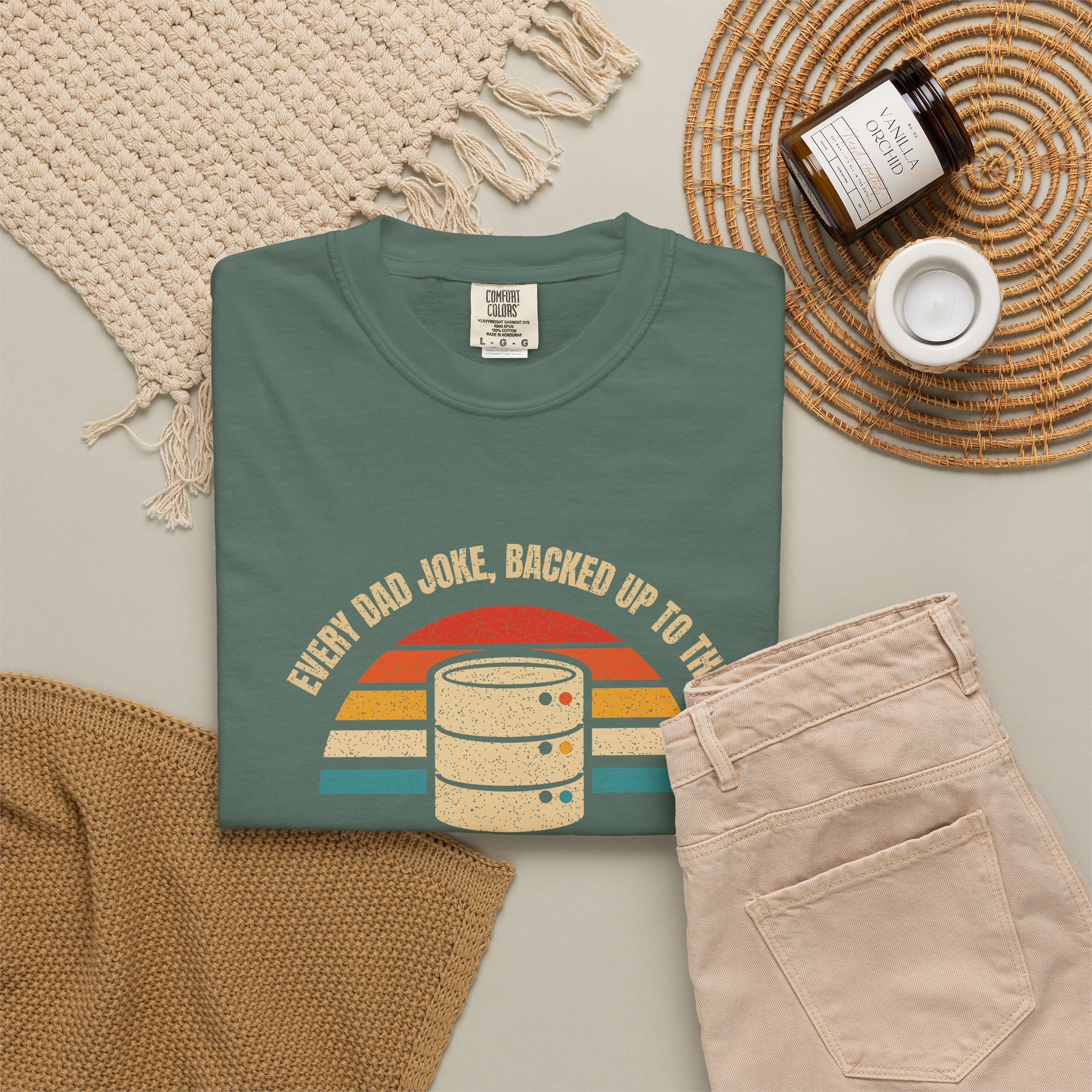 Dad-a-Base T-shirt in Blue Spruce, folded 2
