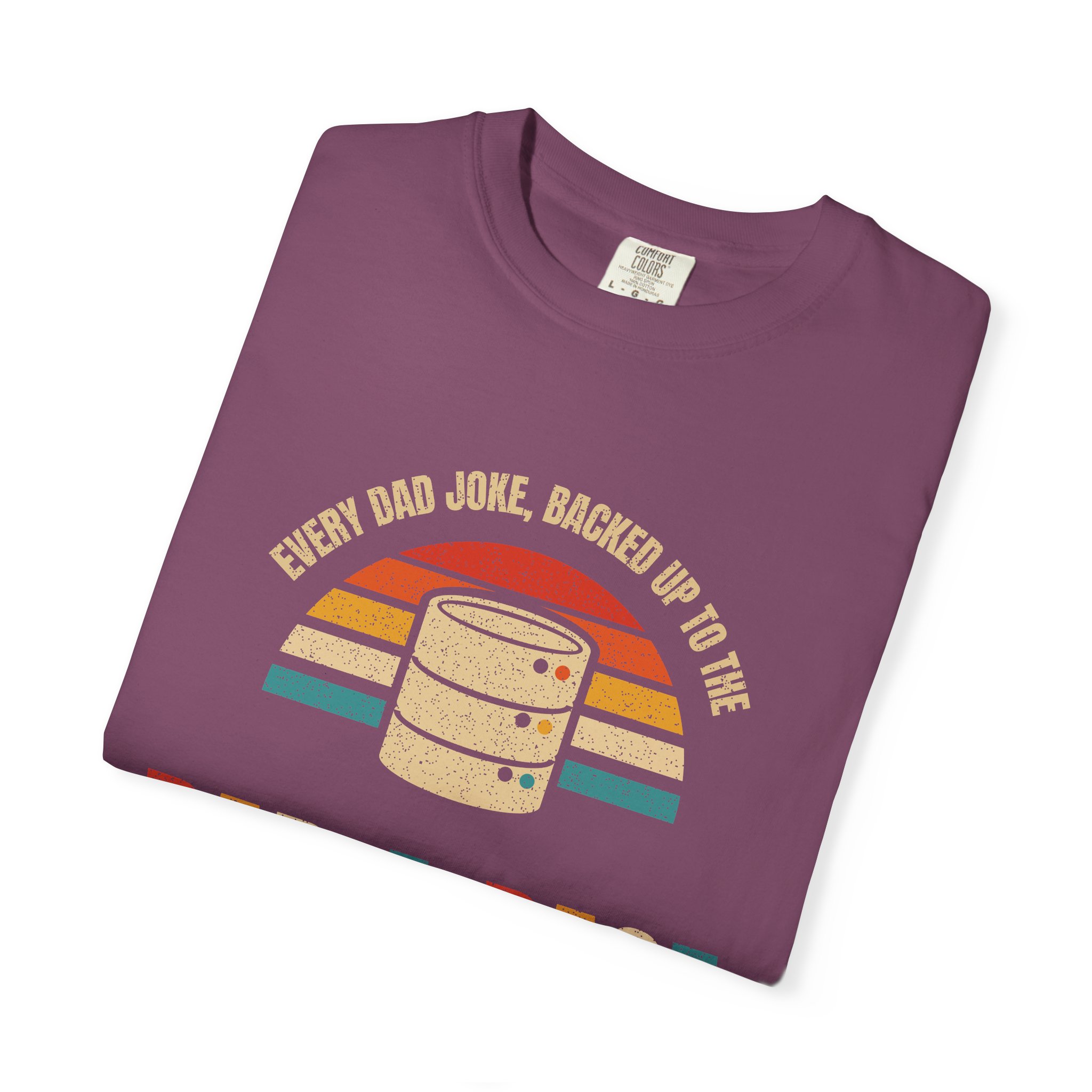 Dad-a-Base T-shirt in Berry, folded