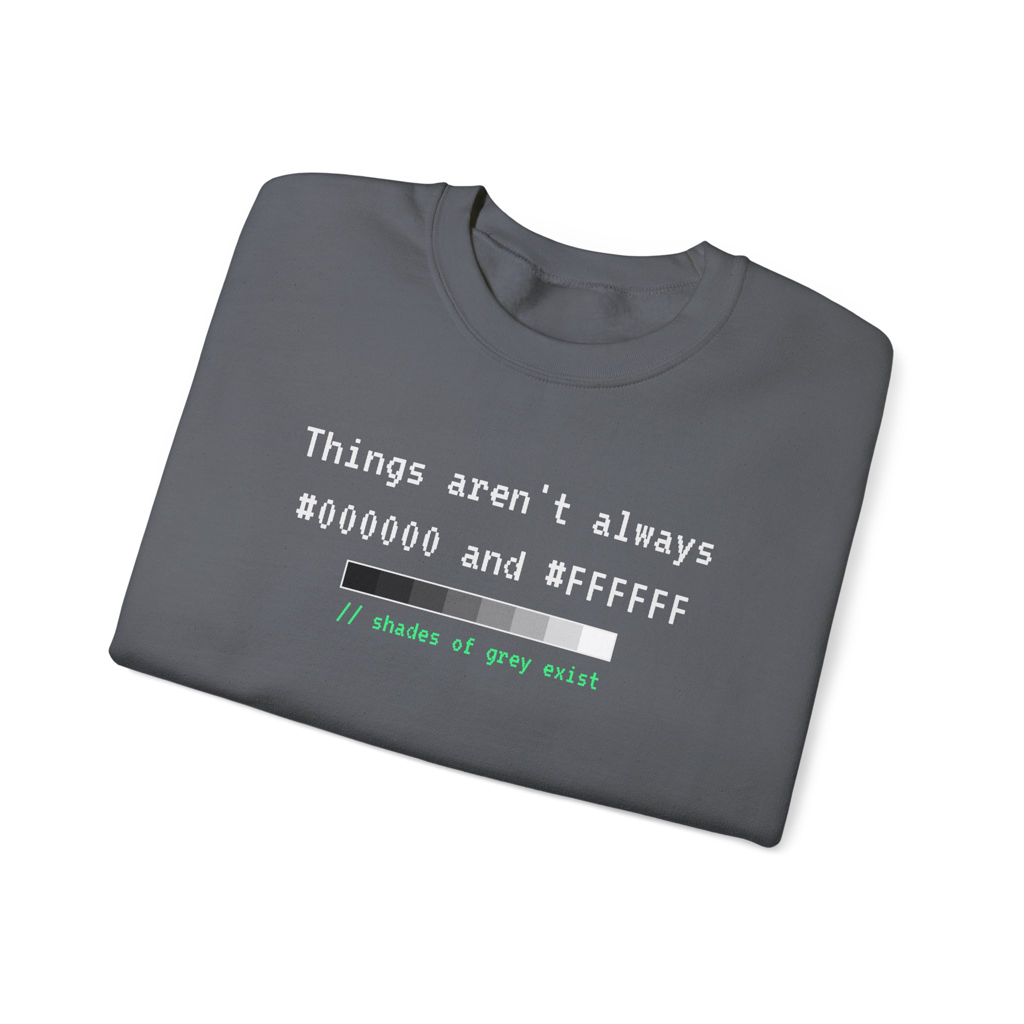 Shades of Grey Exist crewneck sweatshirt in Charcoal, folded