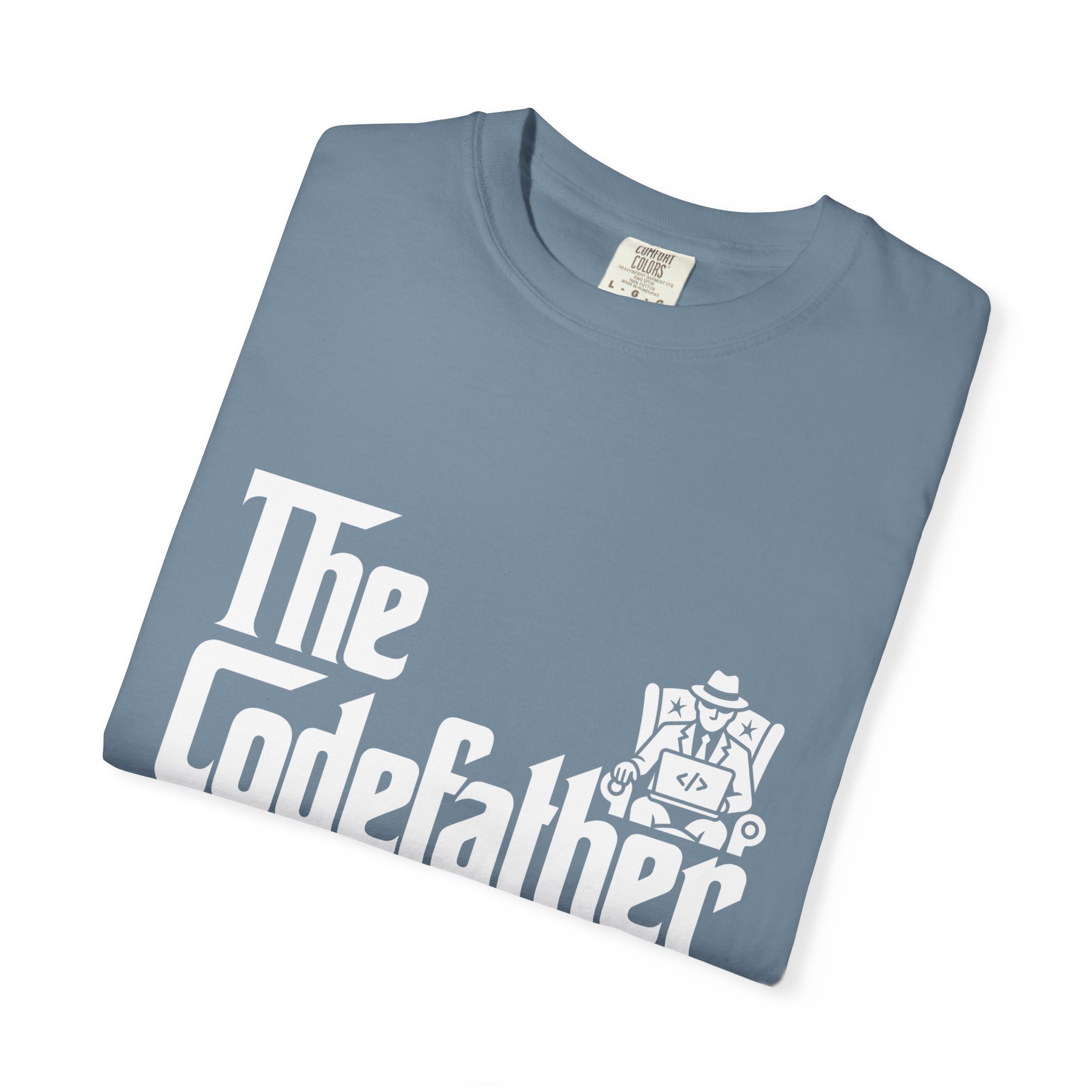 The Codefather T-shirt in Ice Blue, folded