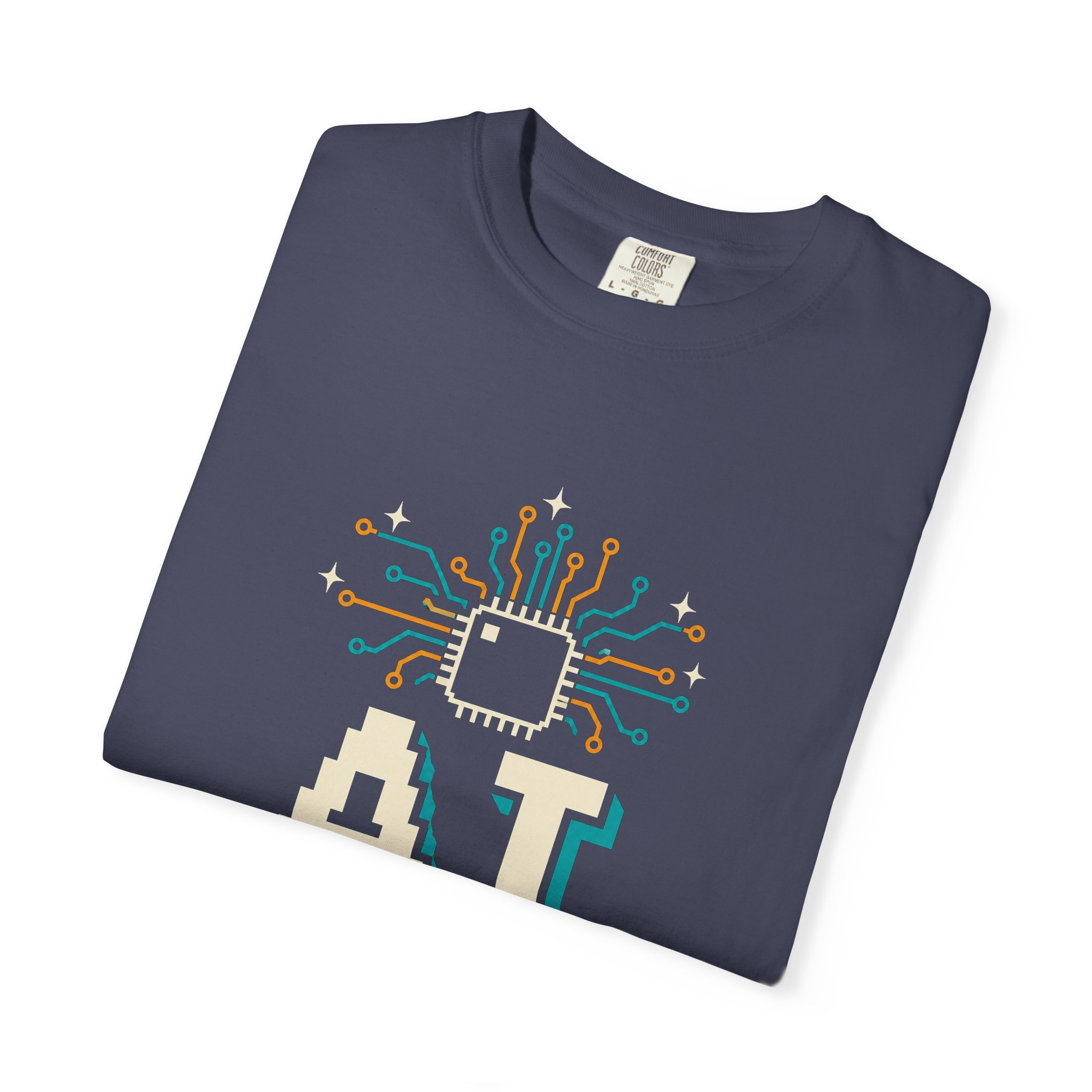 AI Magic Chip T-shirt in Denim, folded