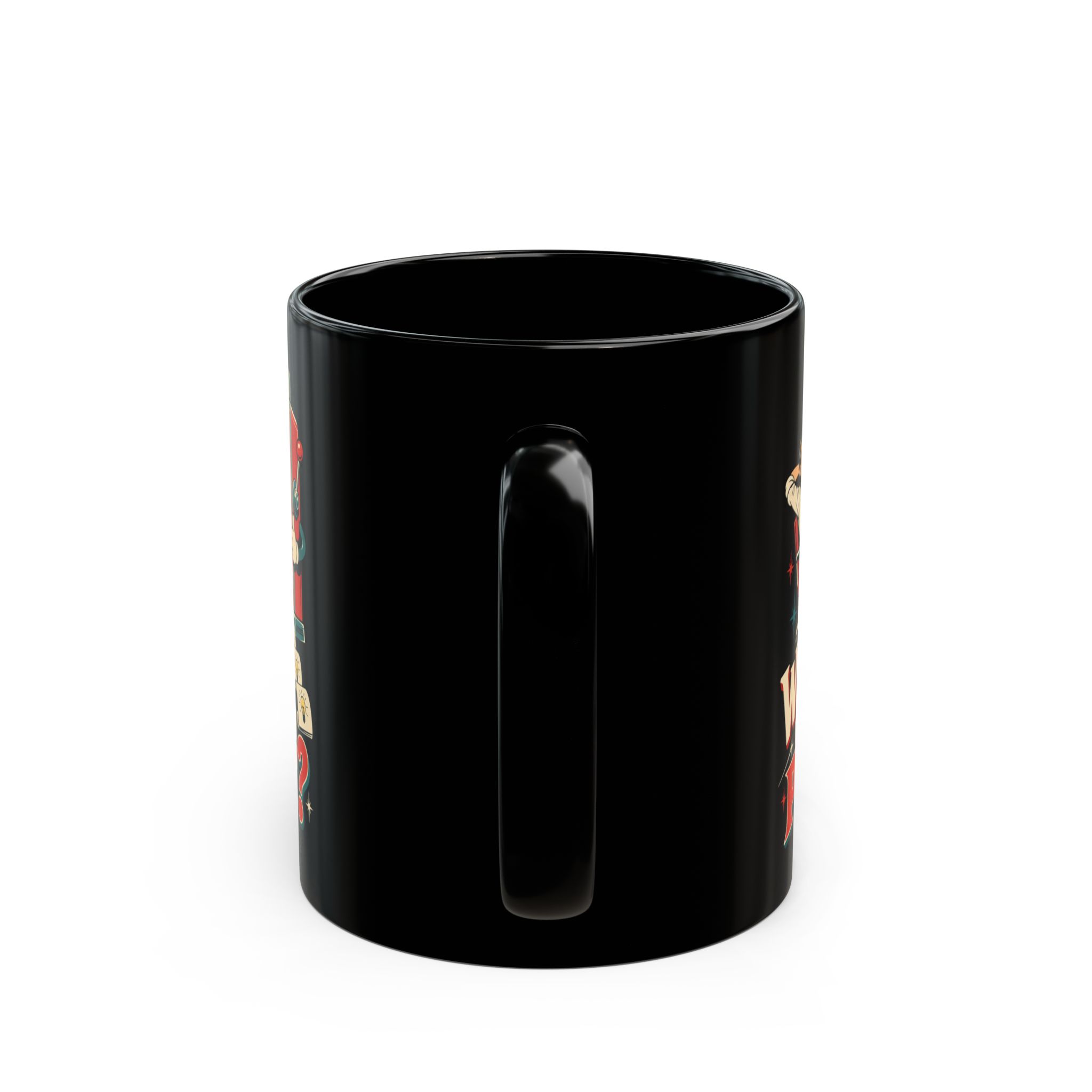 Prompt Machine black mug, 11 oz, back view