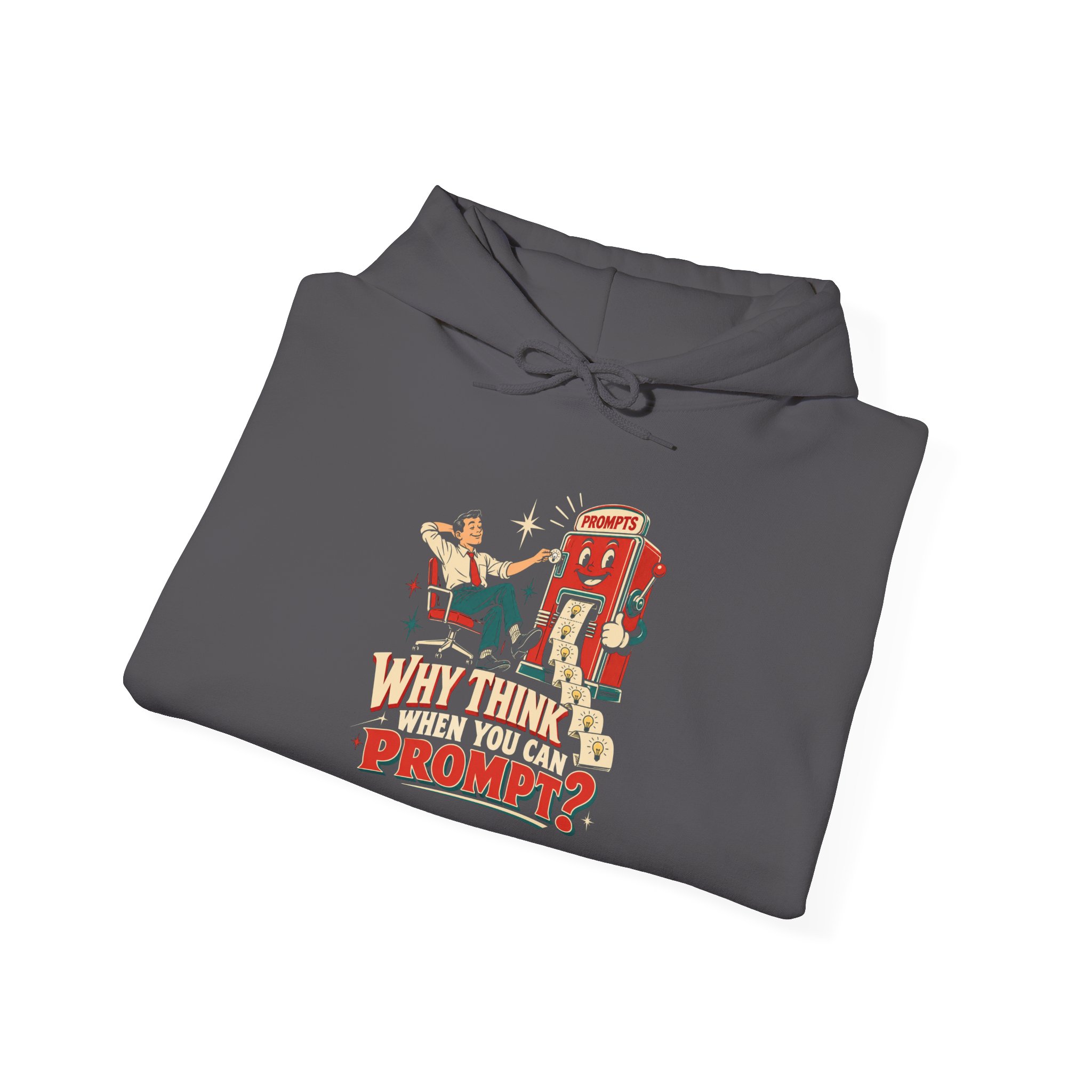Prompt Machine hoodie in Charcoal, folded