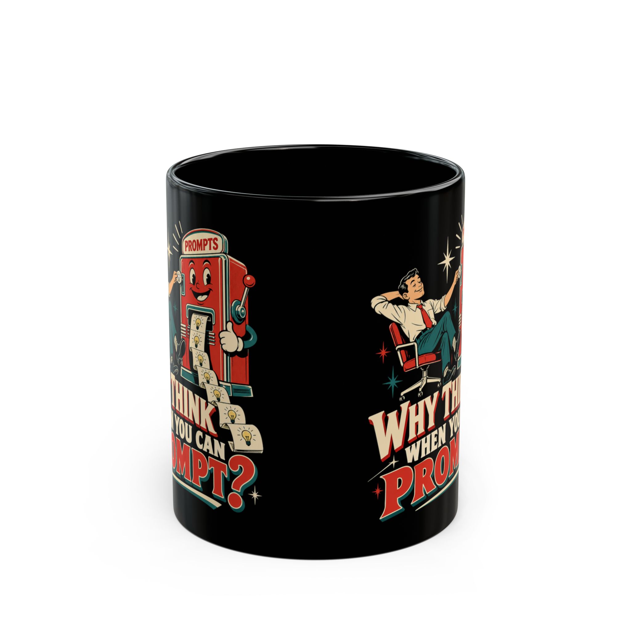 Prompt Machine black mug, 11 oz, front view