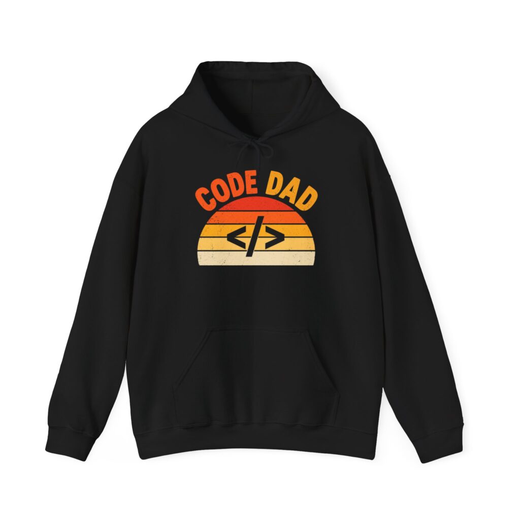 Code Dad hoodie in Black, front view