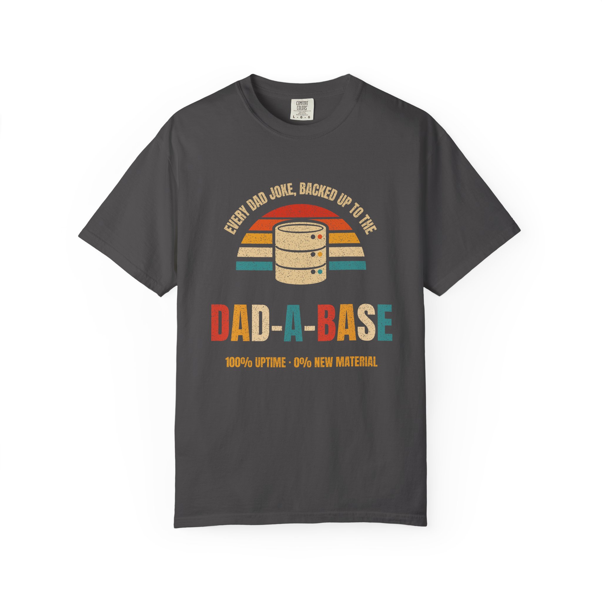 Dad-a-Base T-shirt in Graphite, front view