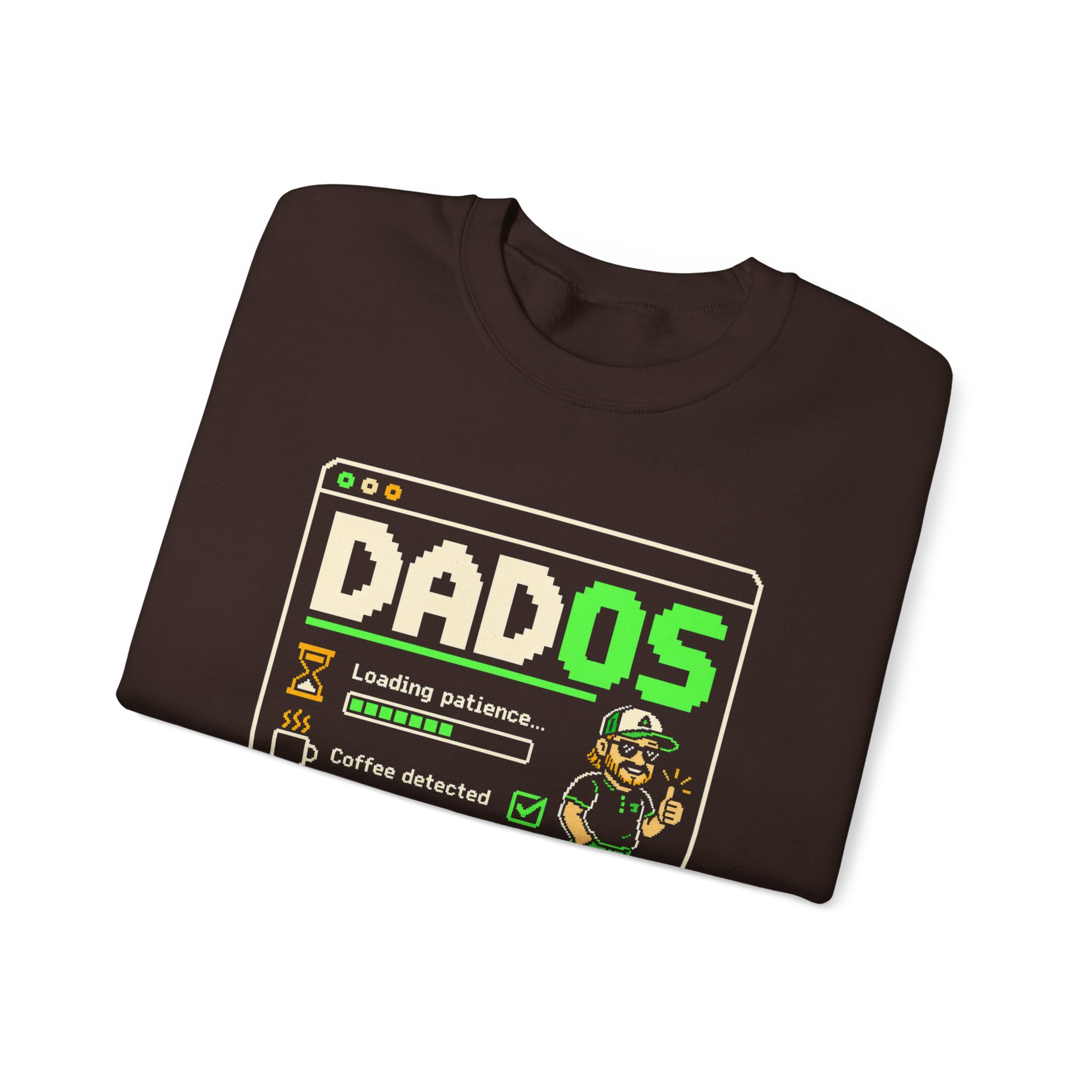 DadOS crewneck sweatshirt in Dark Chocolate, folded