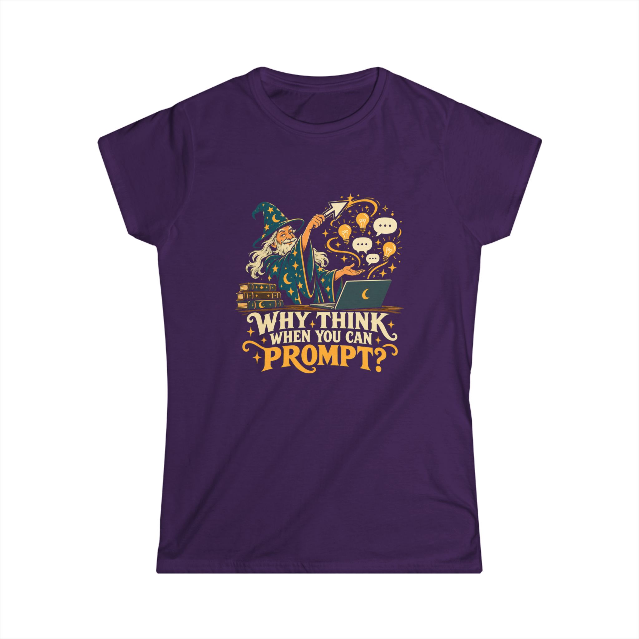 Prompt Wizard women's T-shirt in Purple, front view