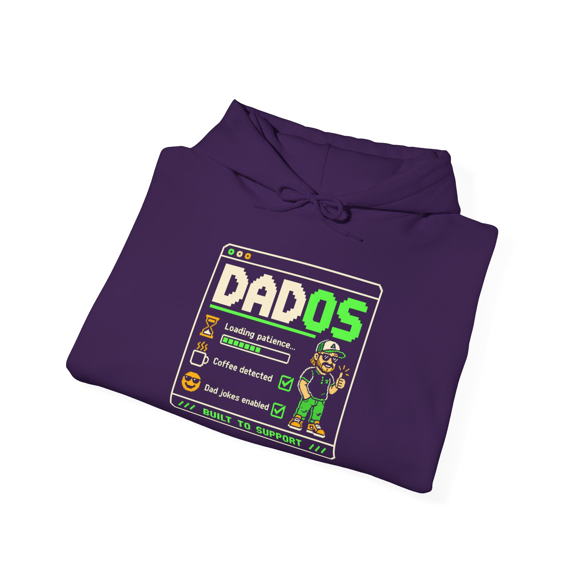 DadOS hoodie in Purple, folded