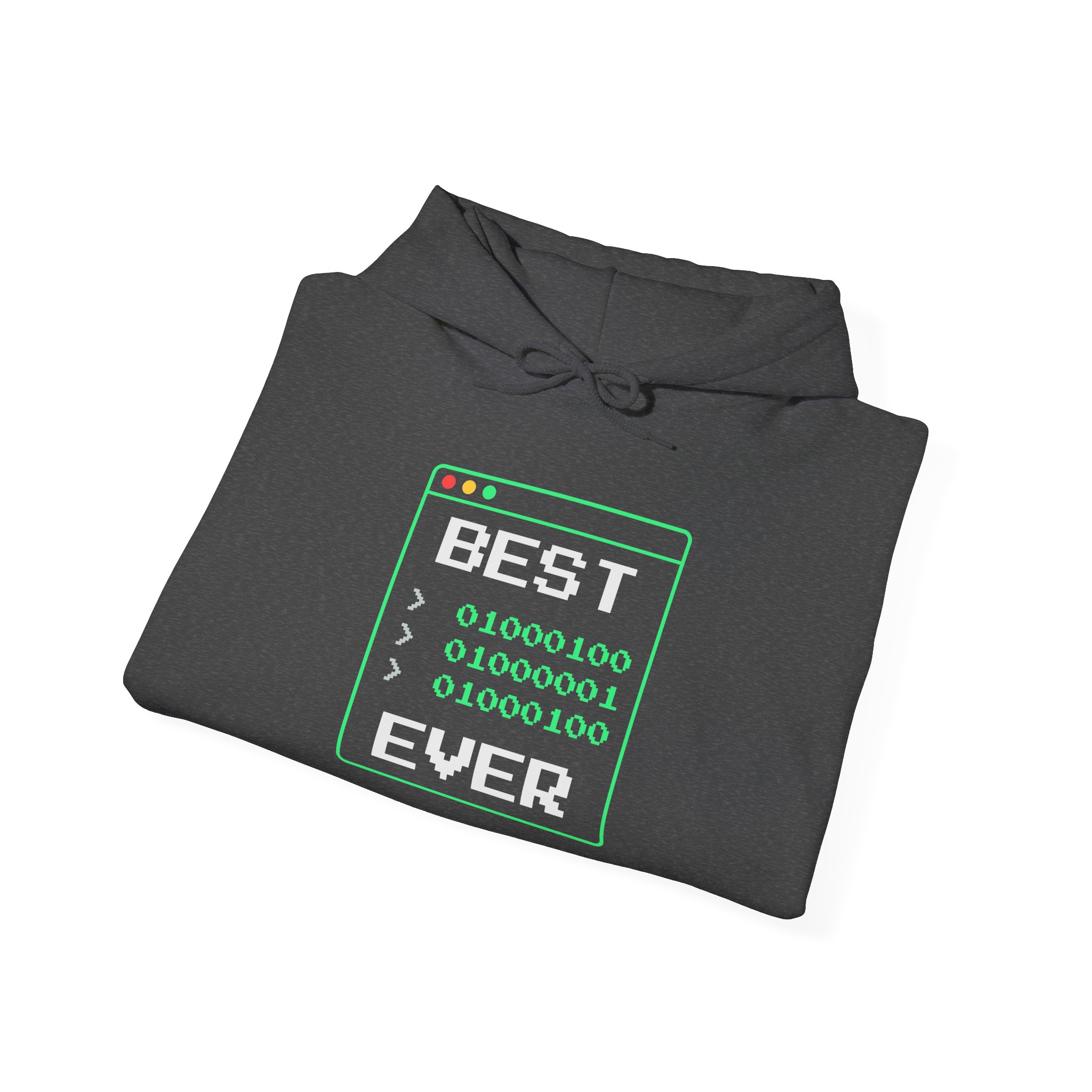 Best Dad Ever hoodie in Dark Heather, folded