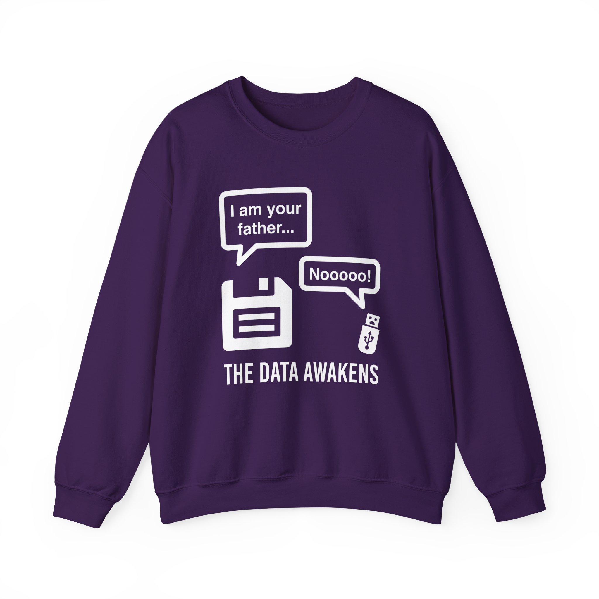 The Data Awakens crewneck sweatshirt in Purple, front view