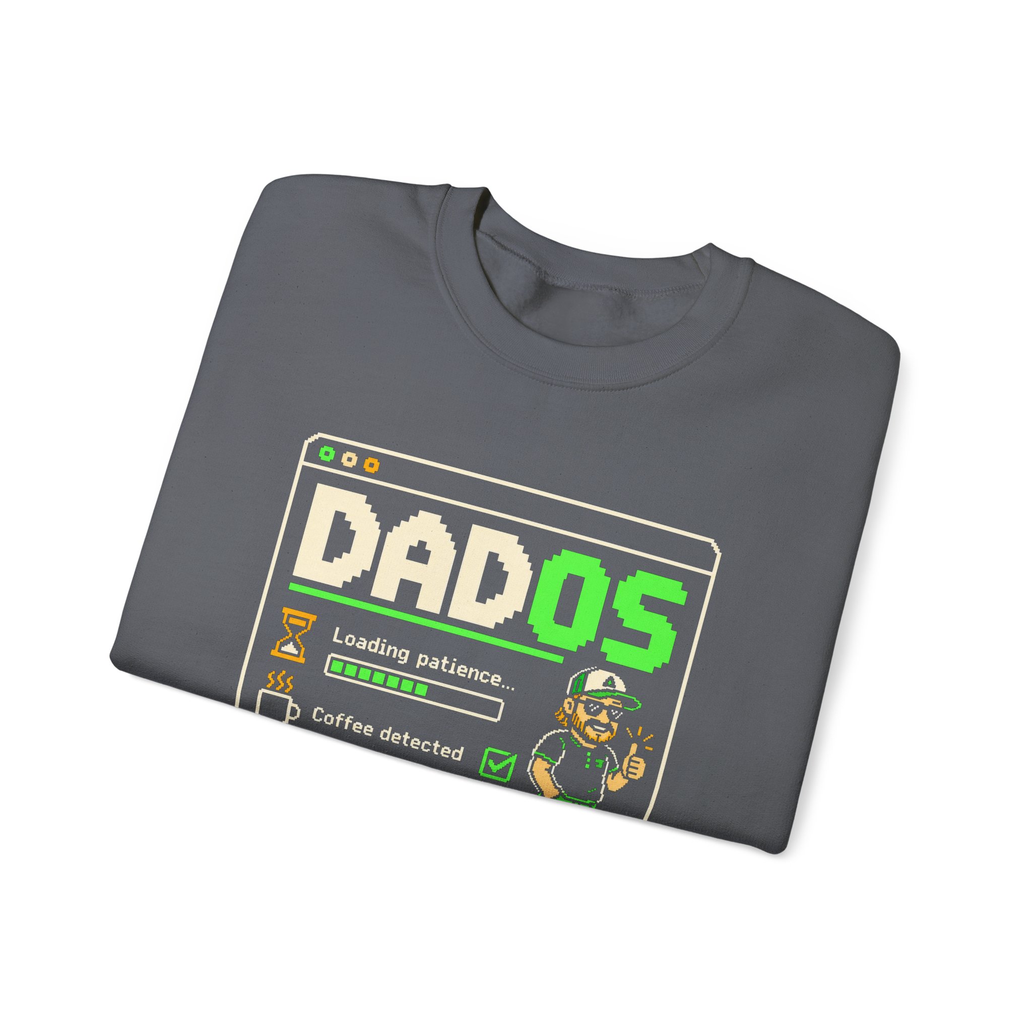 DadOS crewneck sweatshirt in Charcoal, folded