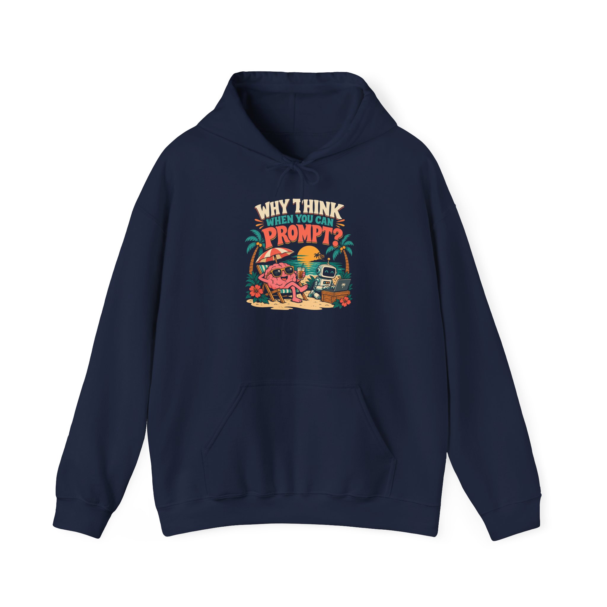 Prompt Beach Brain hoodie in Navy, front view