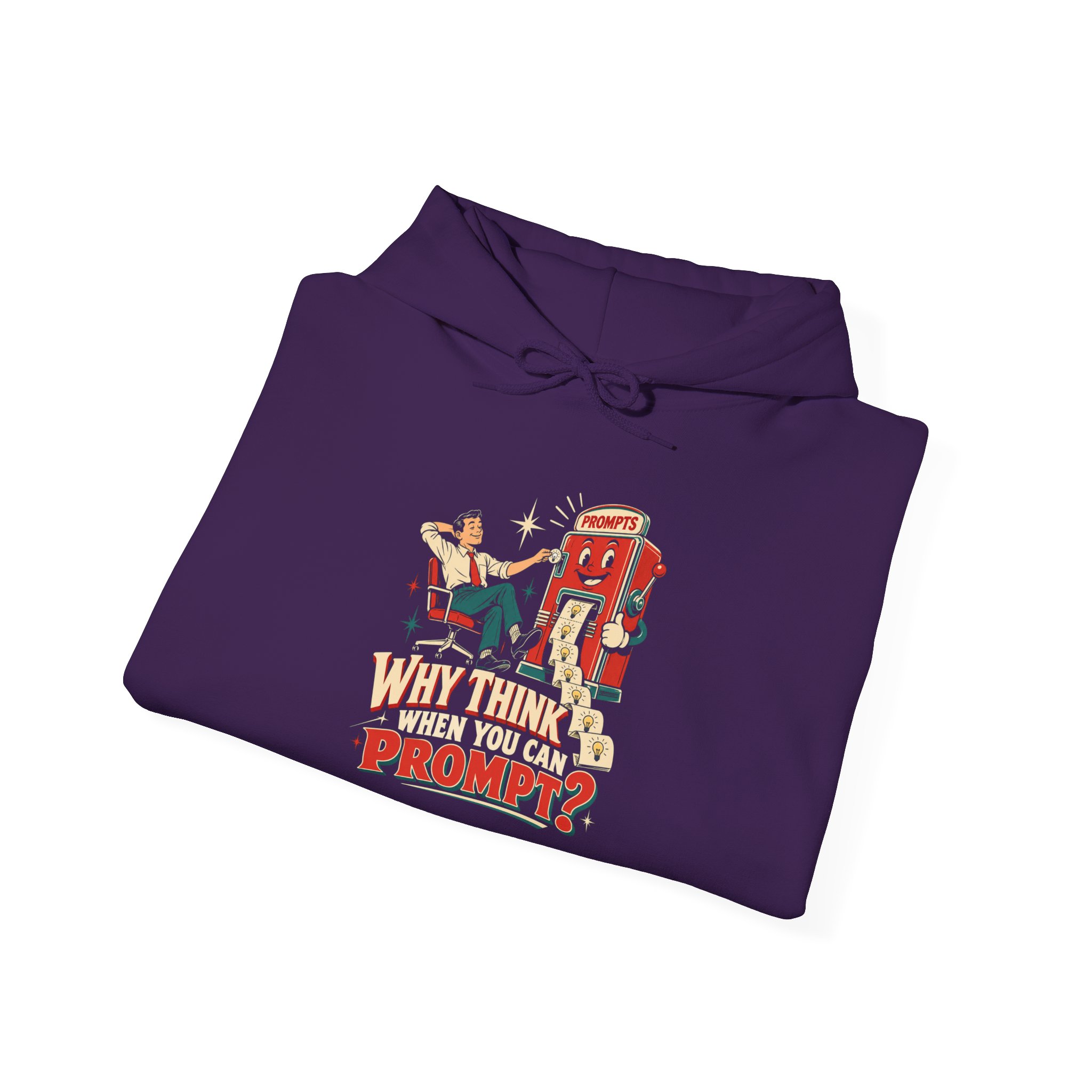 Prompt Machine hoodie in Purple, folded