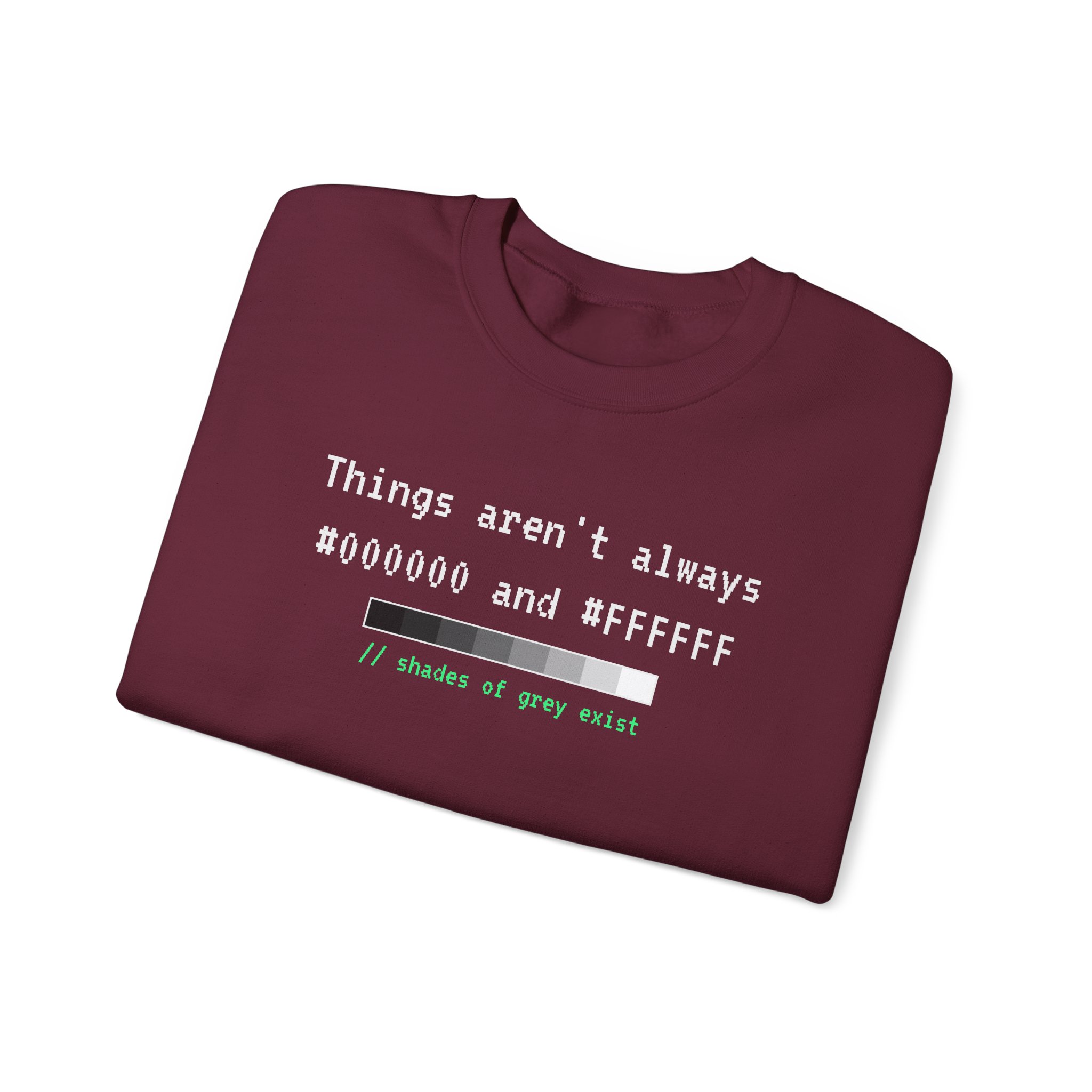 Shades of Grey Exist crewneck sweatshirt in Maroon, folded