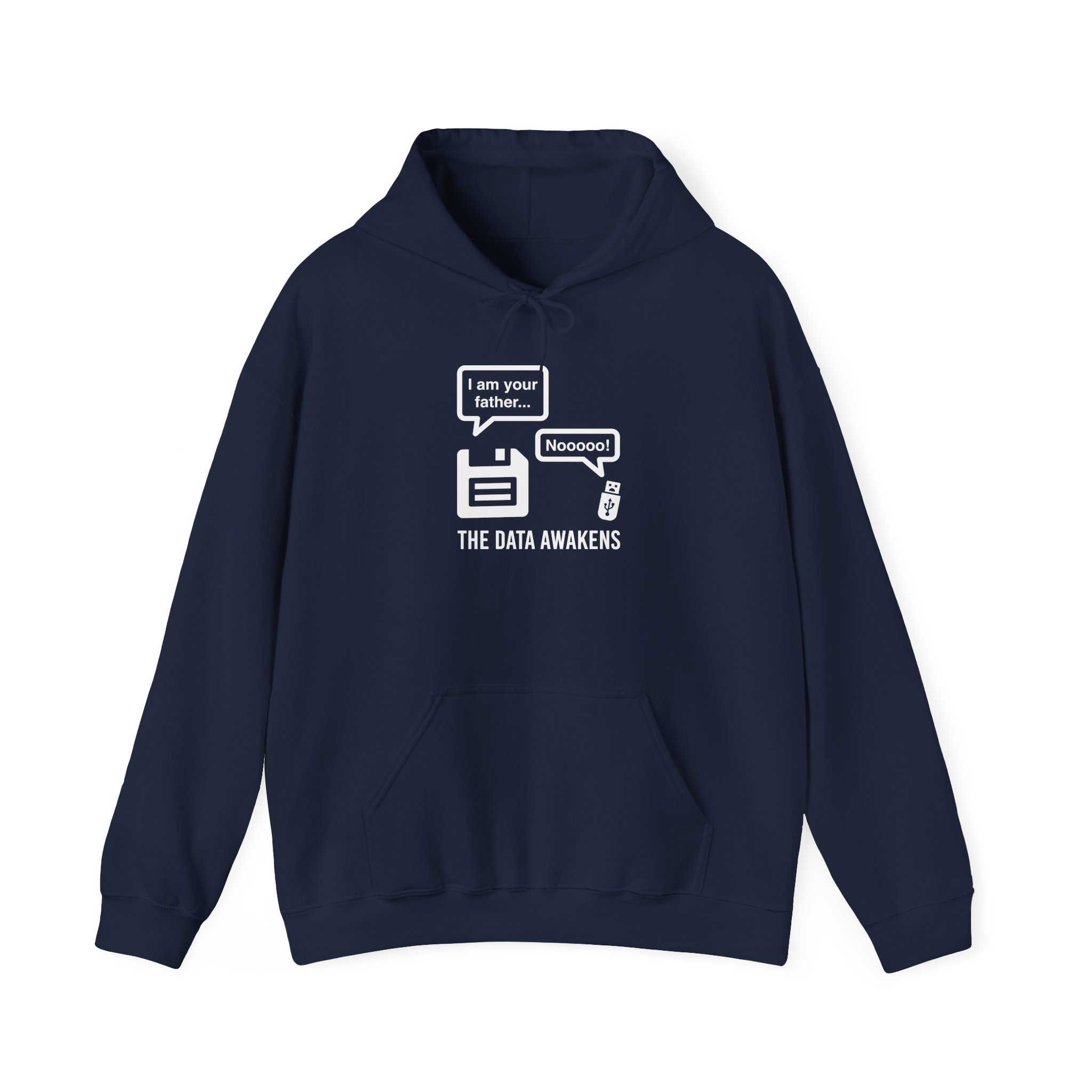 The Data Awakens hoodie in Navy, front view
