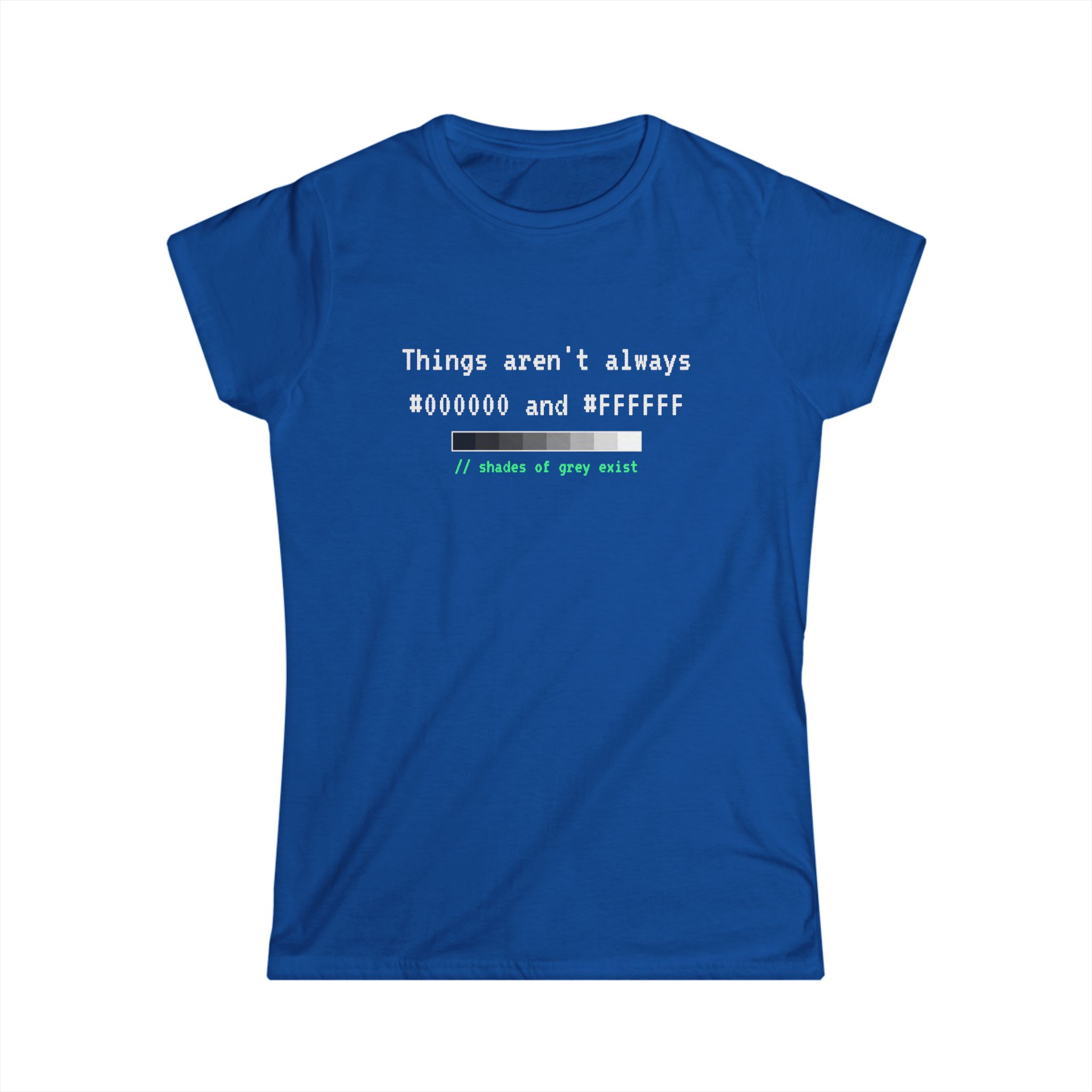 Shades of Grey Exist women's T-shirt in Royal, front view