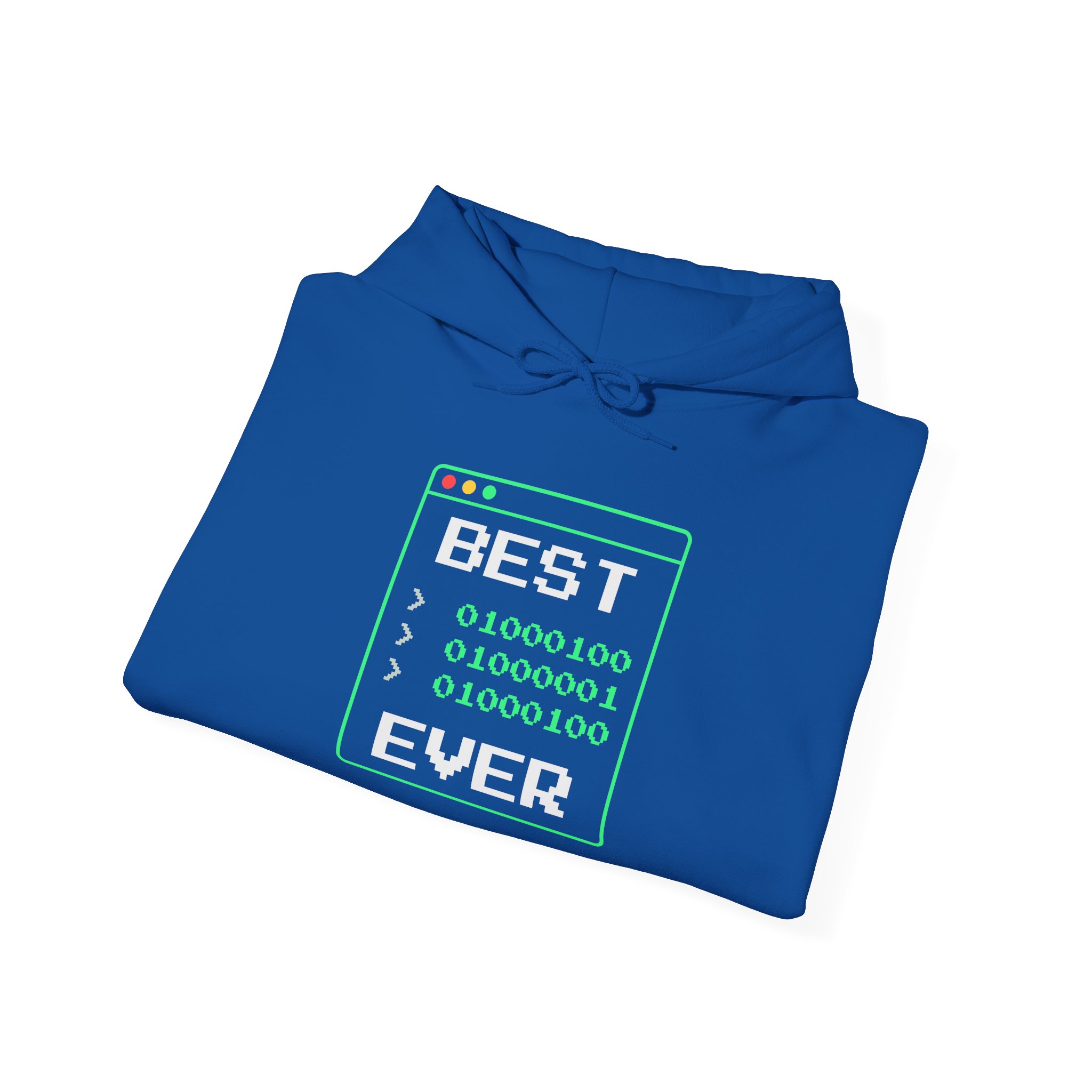 Best Dad Ever hoodie in Royal, folded