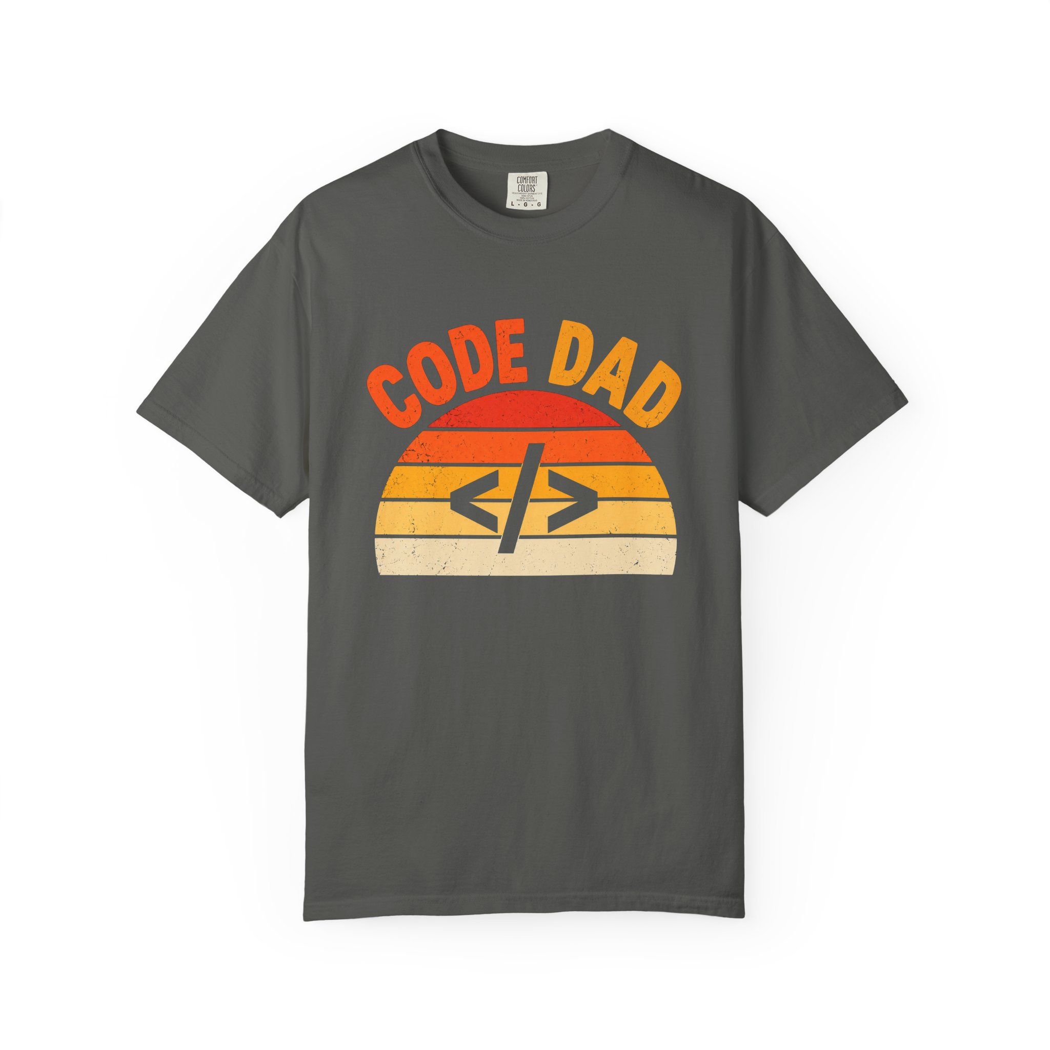 Code Dad T-shirt in Pepper, front view