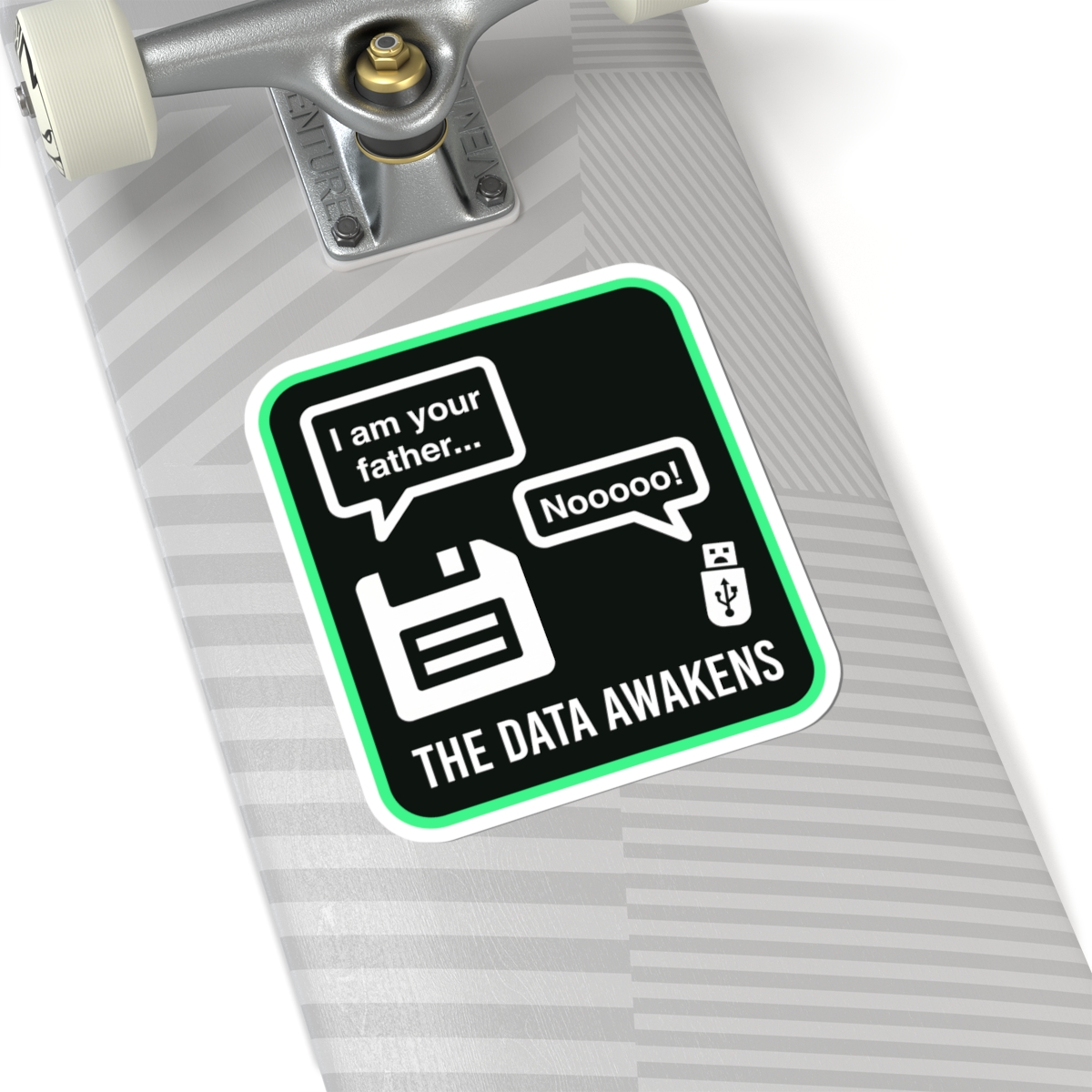 The Data Awakens sticker, 6 inch, on a laptop
