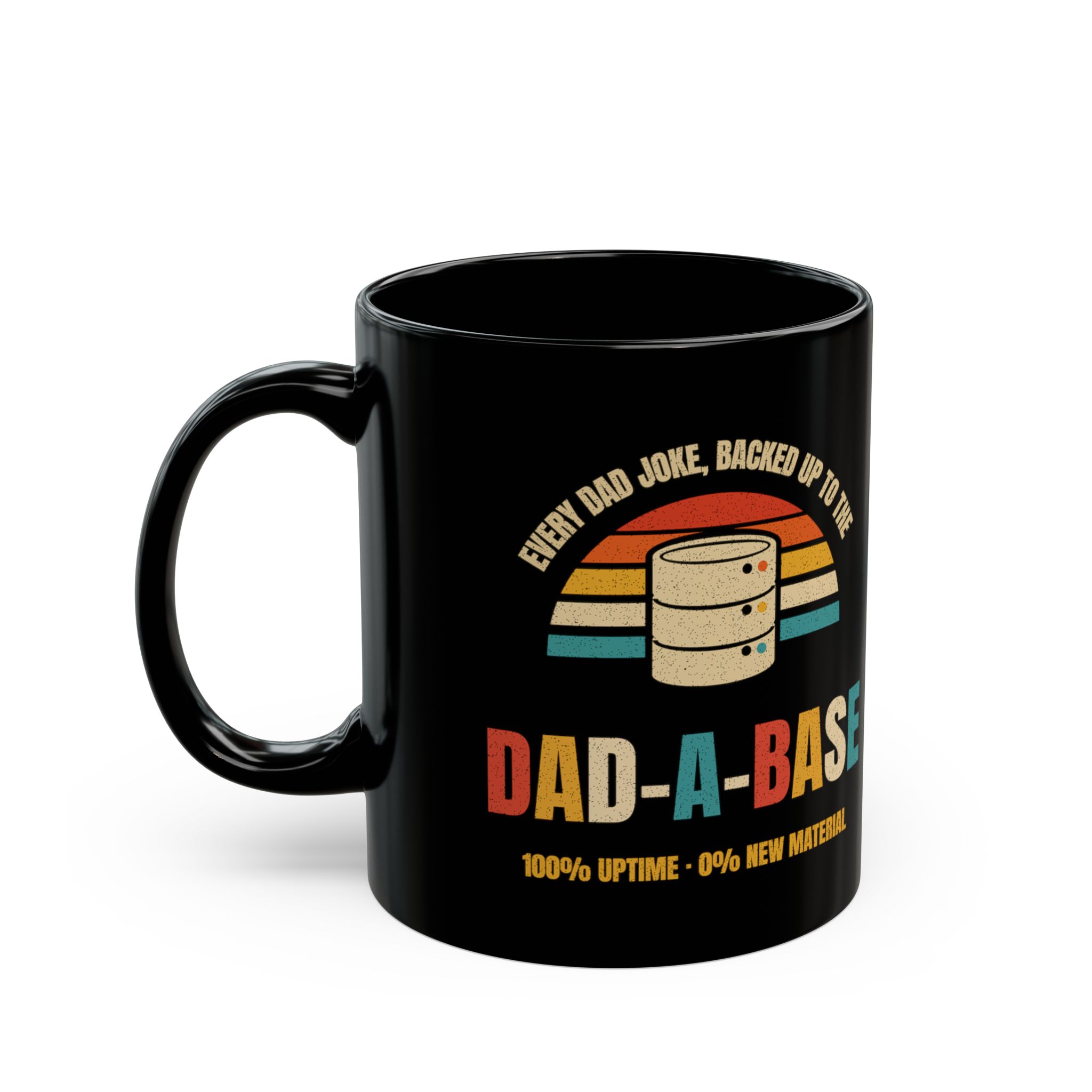 Dad-a-Base black mug, 11 oz, left side