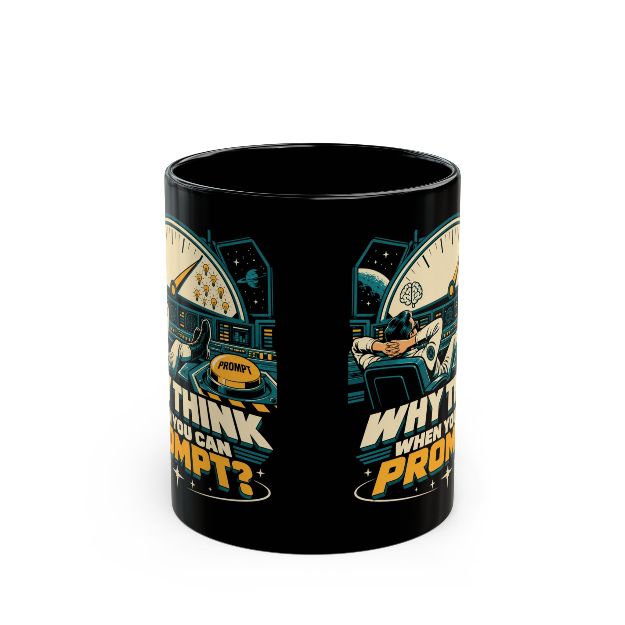 Prompt Mission Control black mug, 11 oz, front view