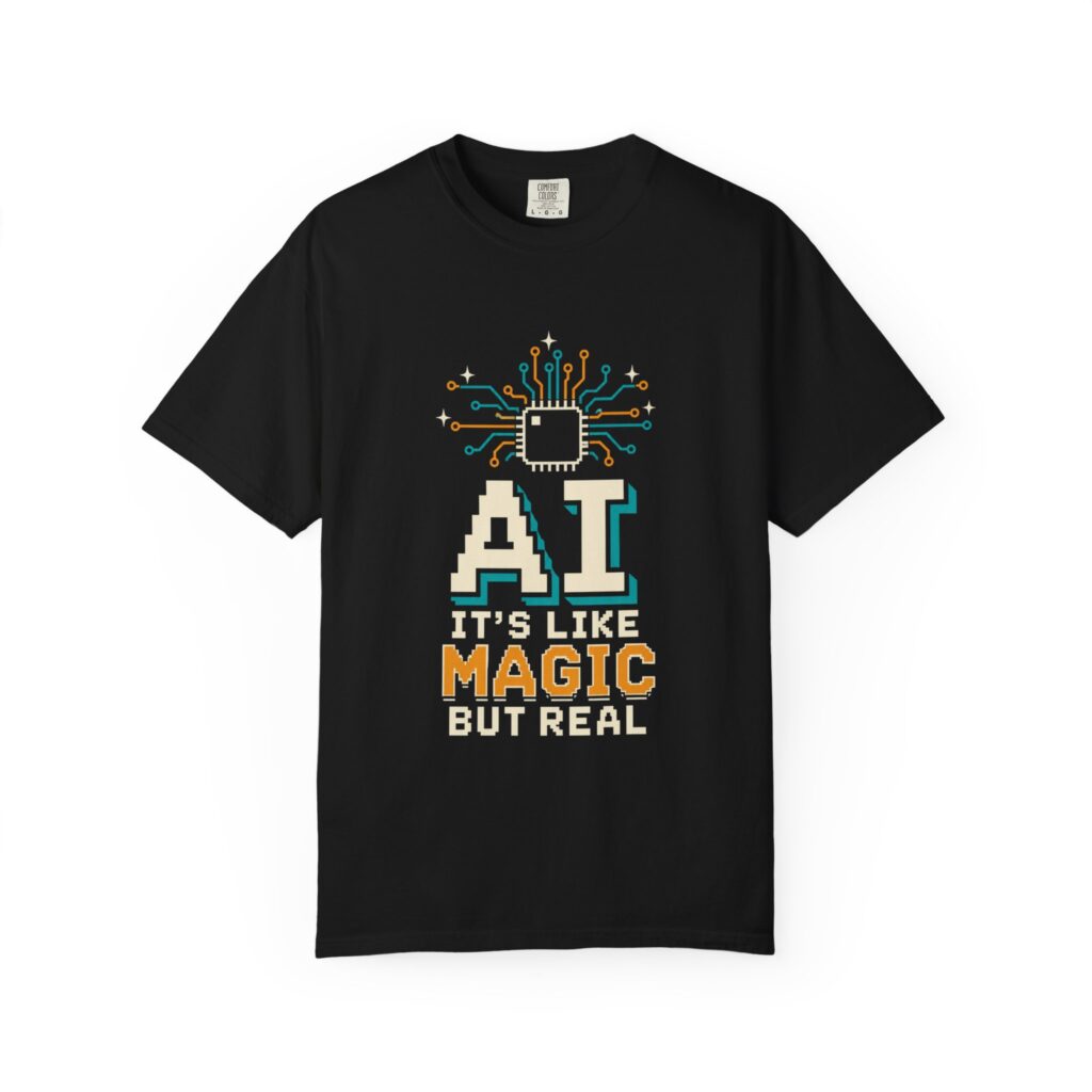 AI Magic Chip T-shirt in Black, front view
