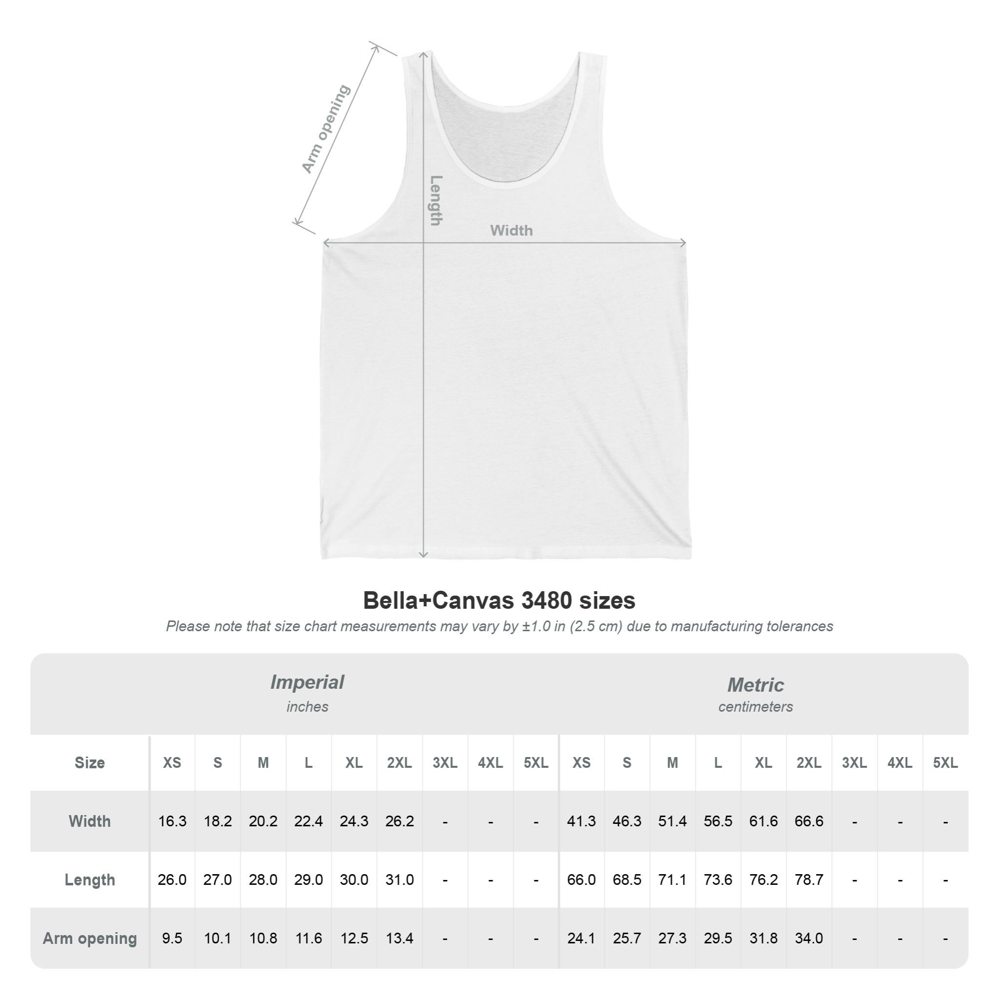 Deploying to Production unisex tank in Dark Grey, size chart
