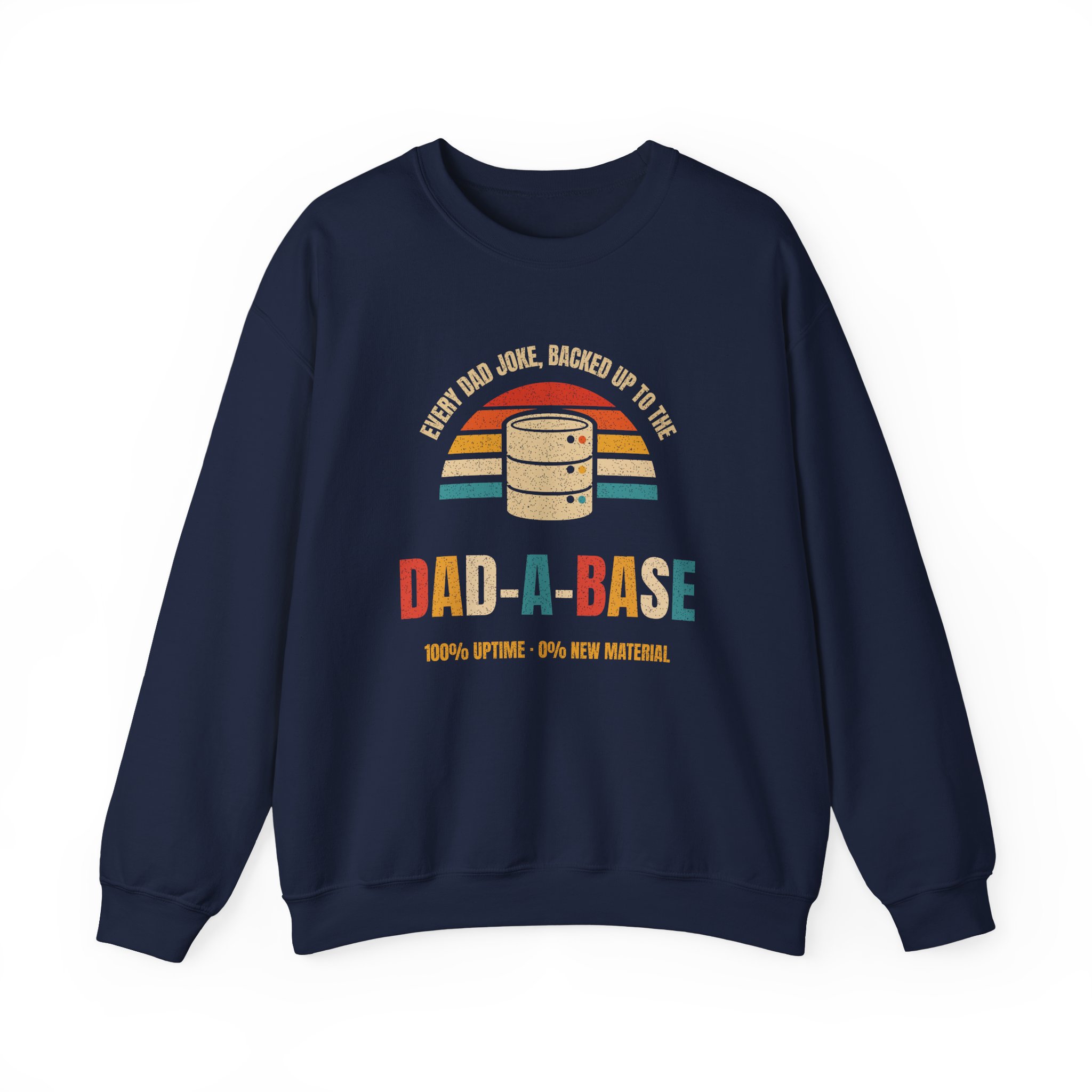 Dad-a-Base crewneck sweatshirt in Navy, front view
