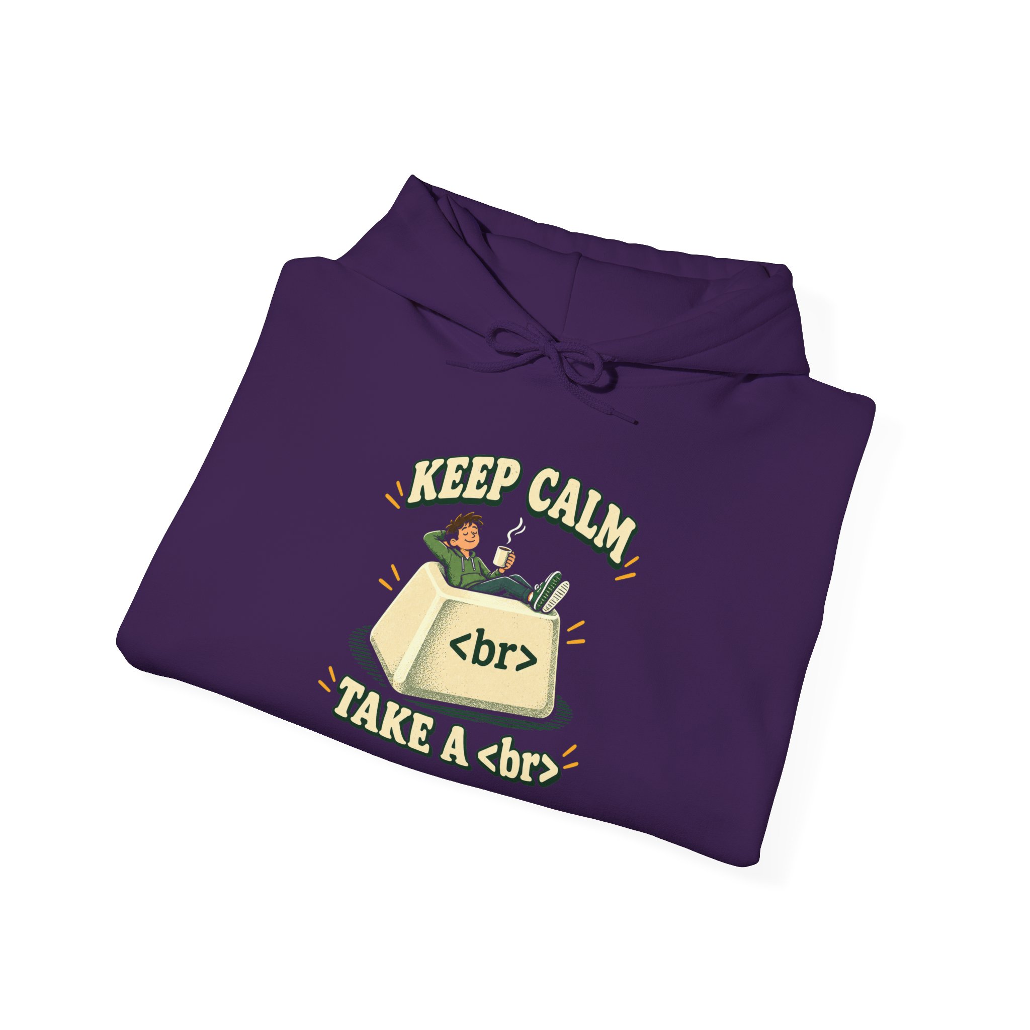 Keep Calm Keycap hoodie in Purple, folded