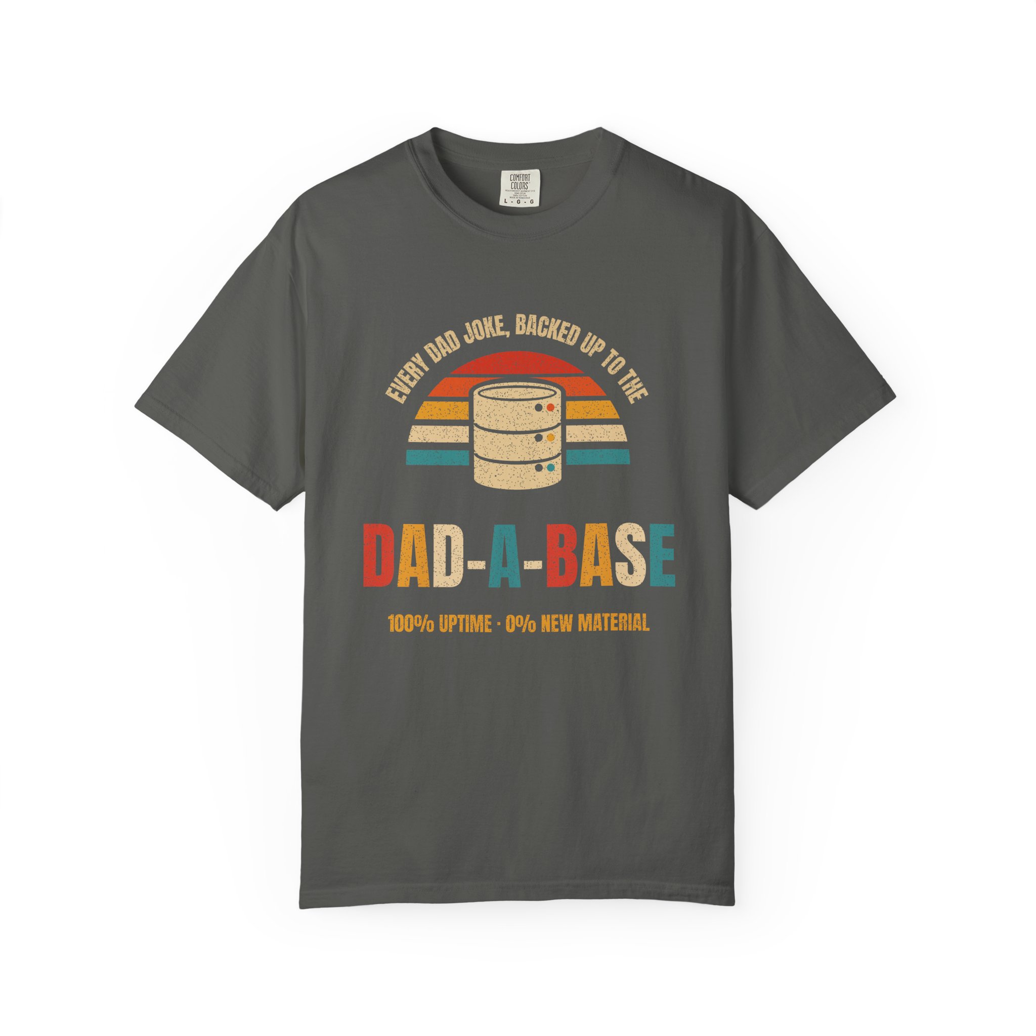 Dad-a-Base T-shirt in Pepper, front view