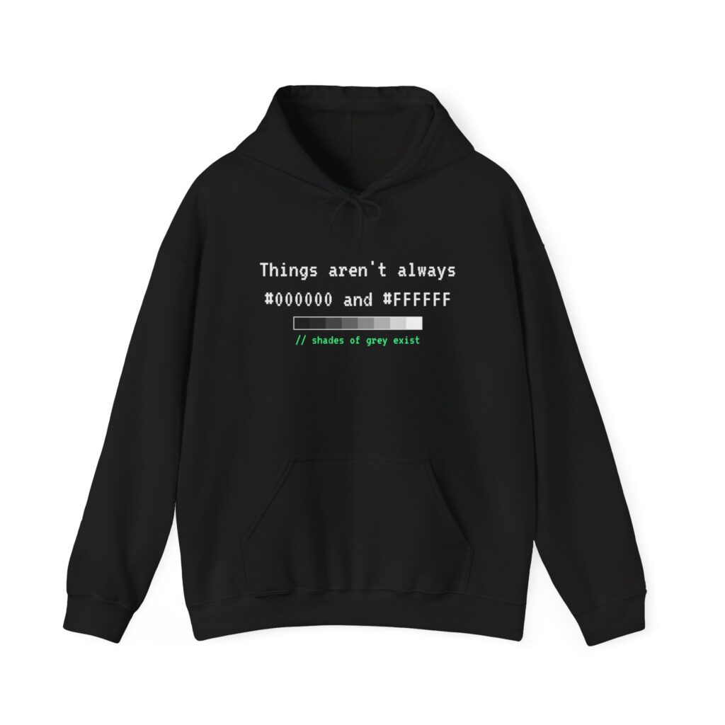 Shades of Grey Exist hoodie in Black, front view