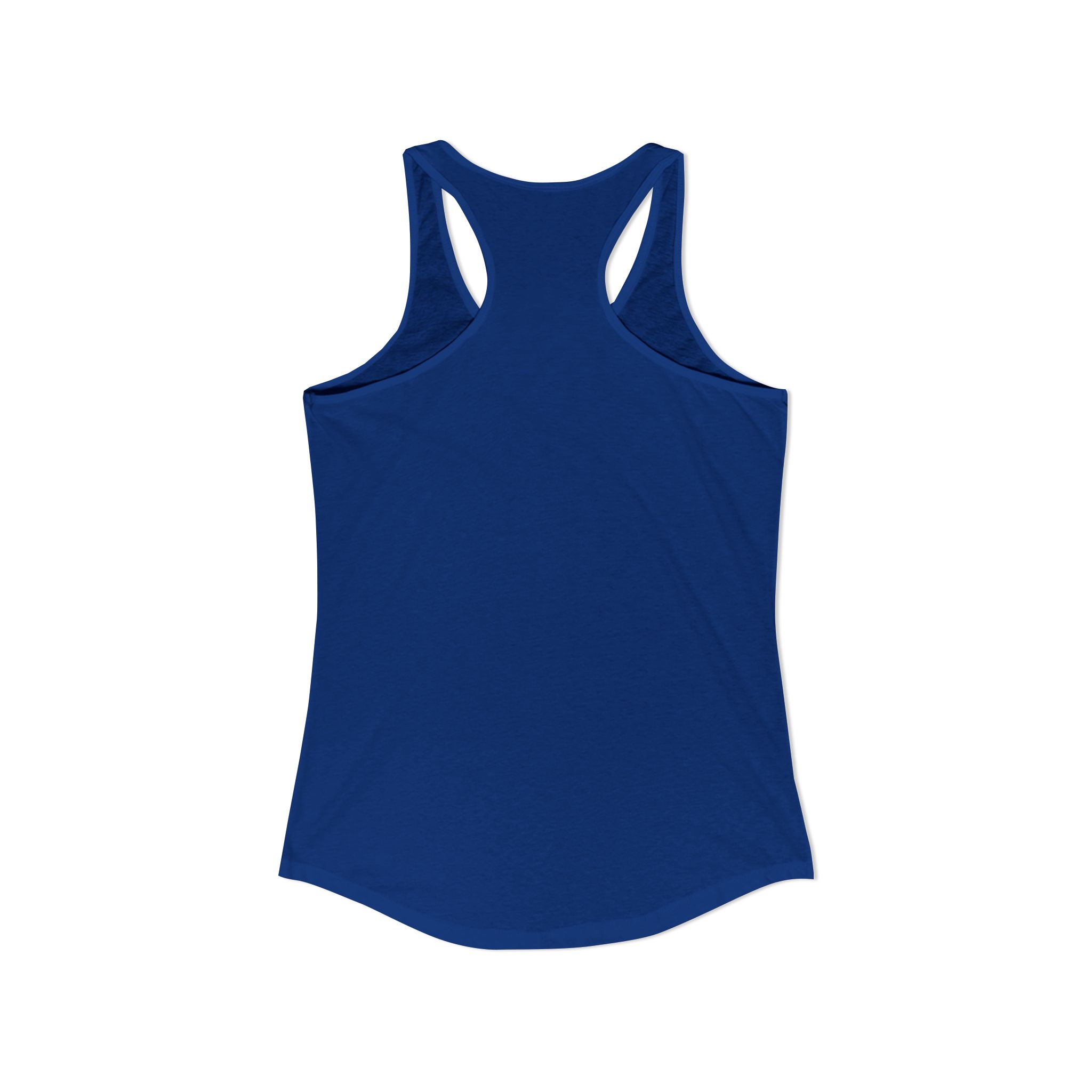 cat truth.txt women's racerback tank in Solid Royal, back view