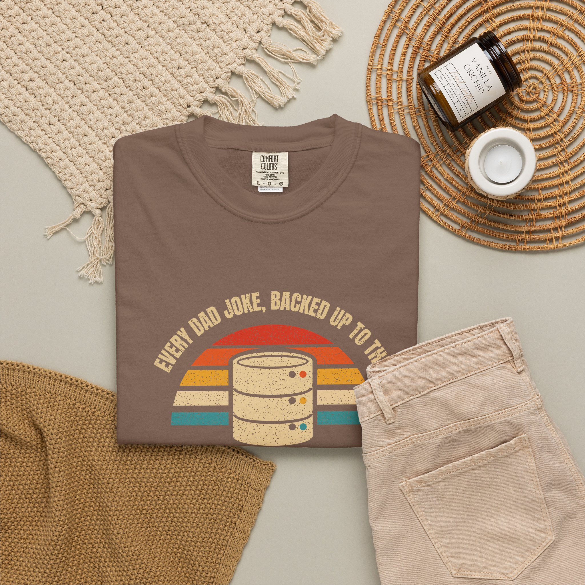 Dad-a-Base T-shirt in Espresso, folded 2