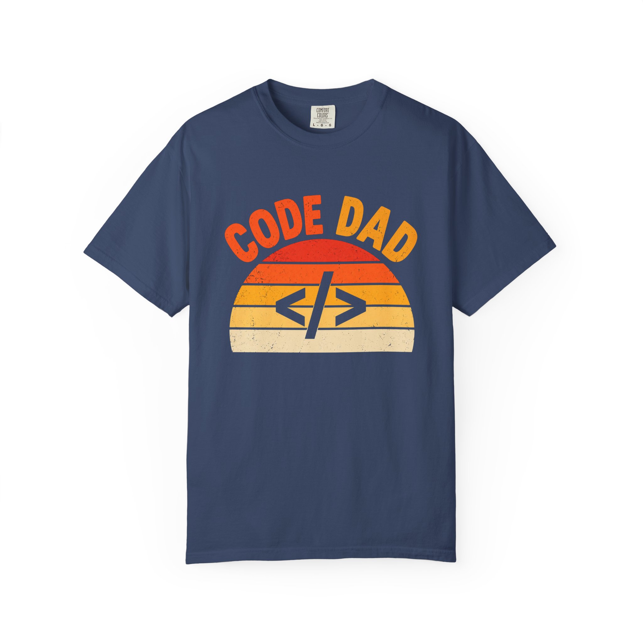Code Dad T-shirt in China Blue, front view