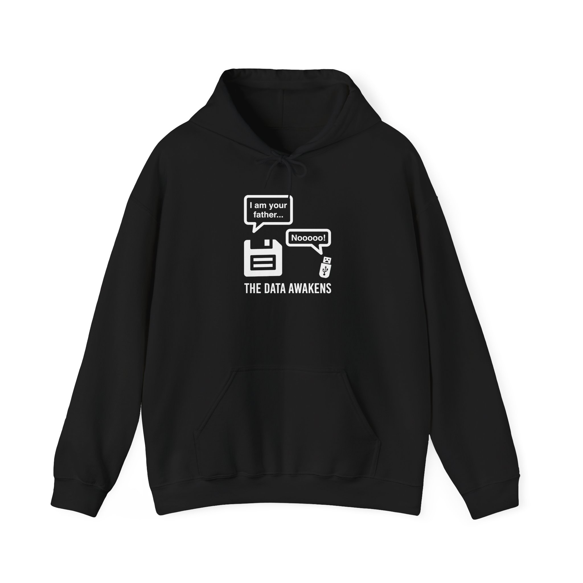 The Data Awakens hoodie in Black, front view